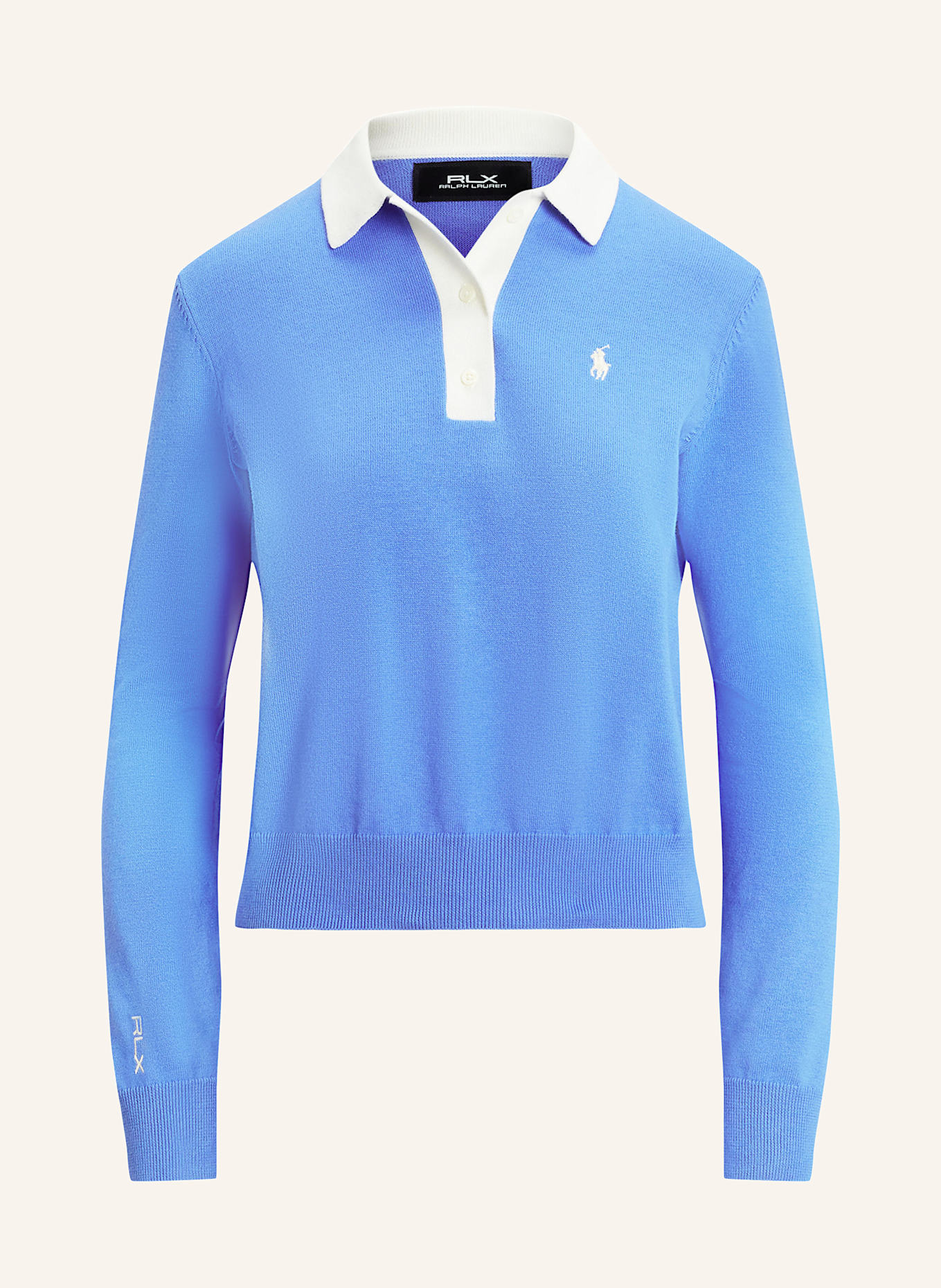 RLX RALPH LAUREN Funktions-Poloshirt: BLAU/ WEISS