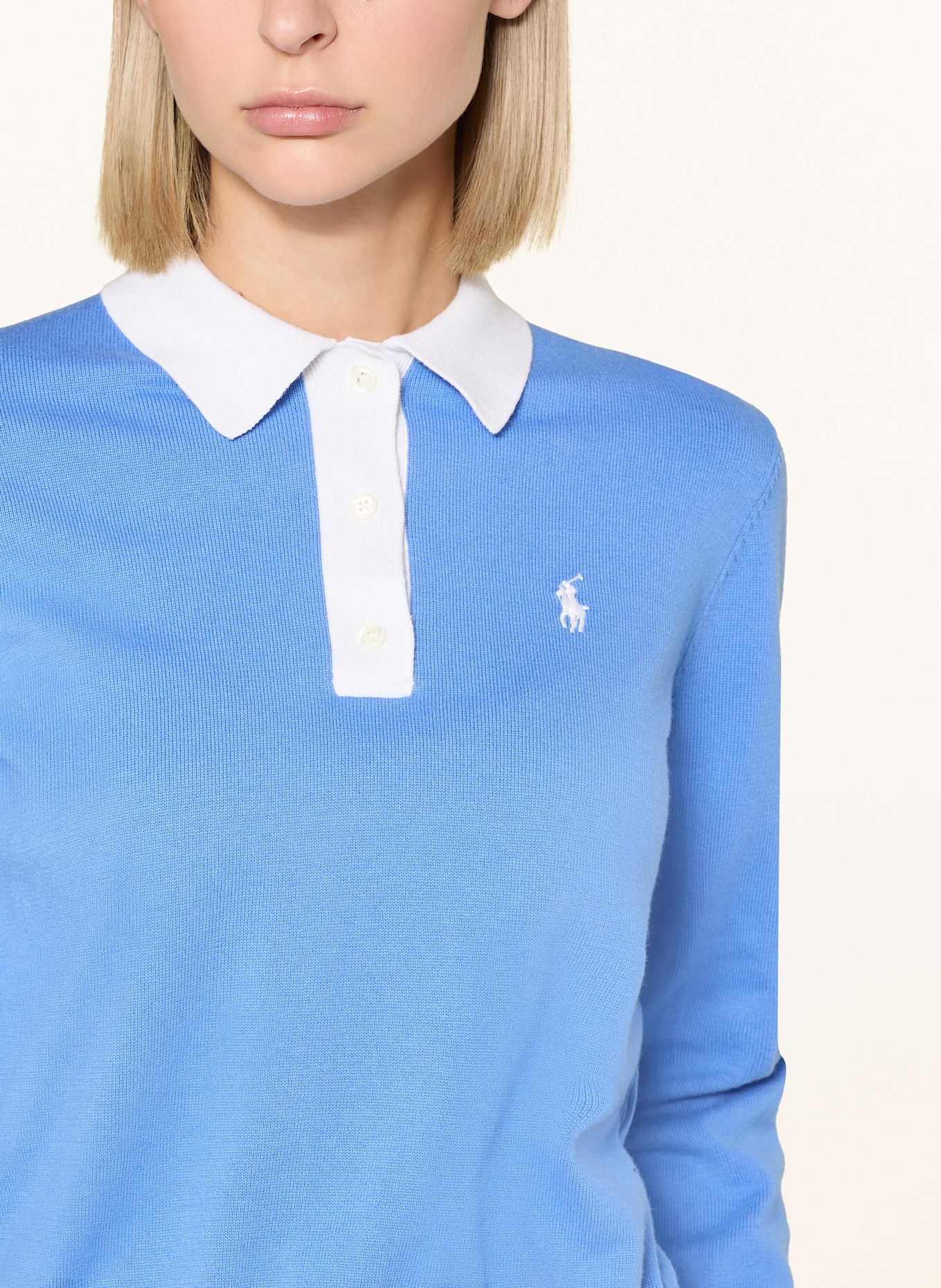 RLX RALPH LAUREN Funktions-Poloshirt: BLAU/ WEISS
