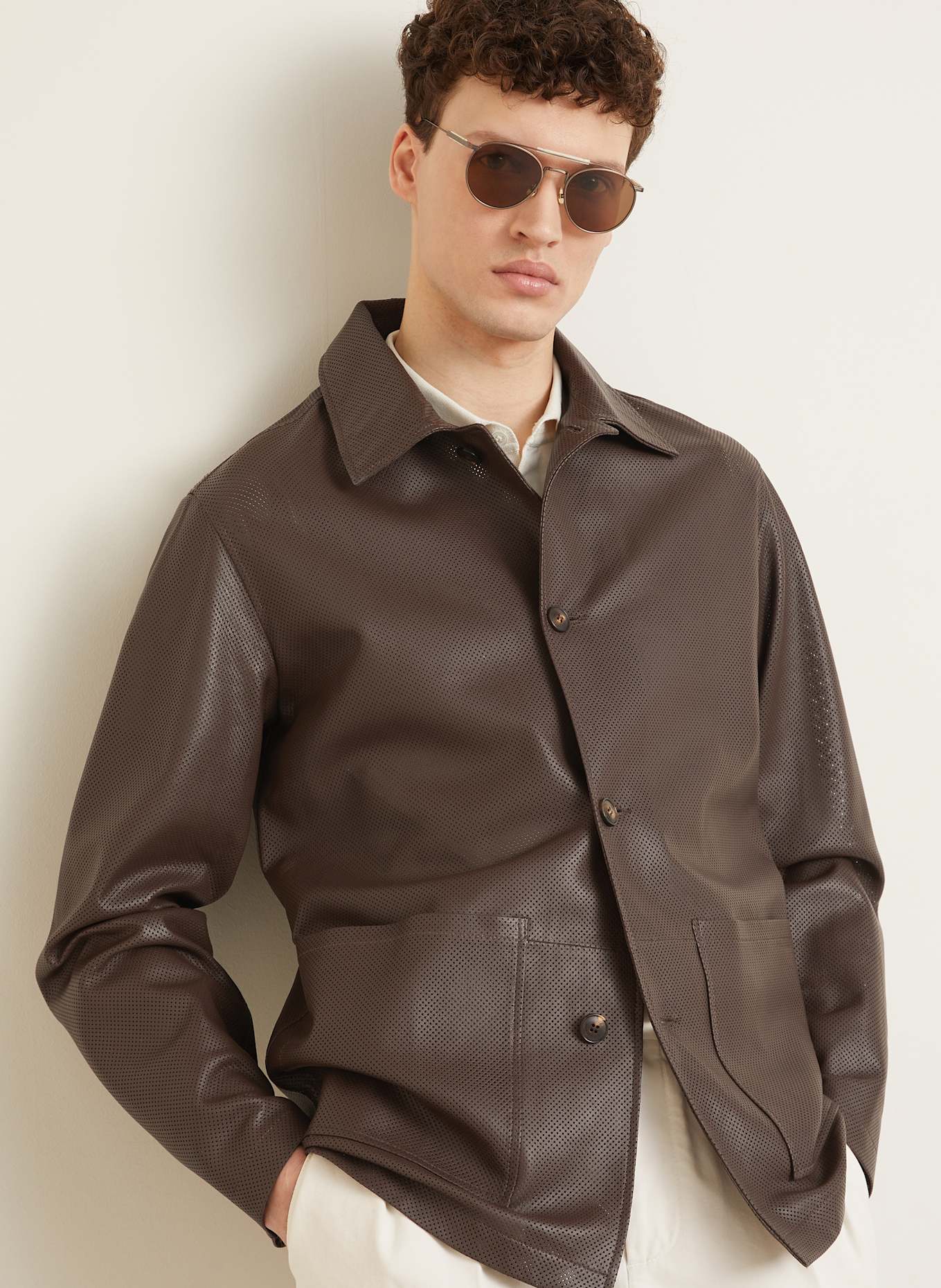 manzoni 24 Lederjacke: BRAUN