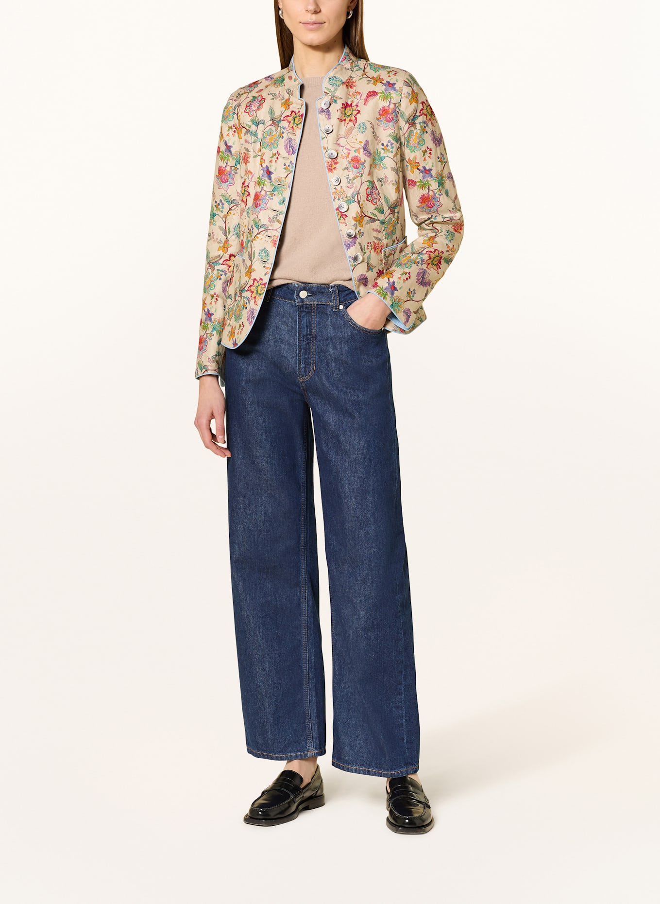 White Label Leinenjanker: BEIGE / ROT / LILA