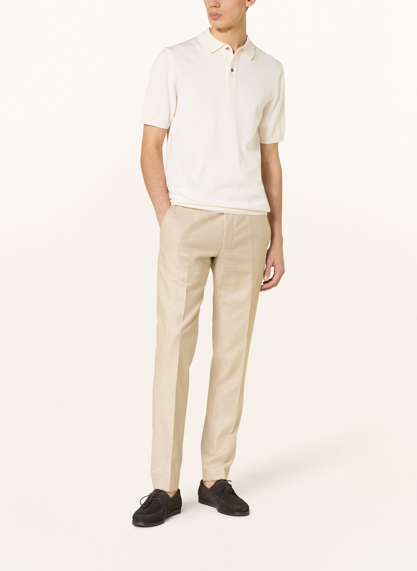 ROY ROBSON Knitted polo shirt: ECRU