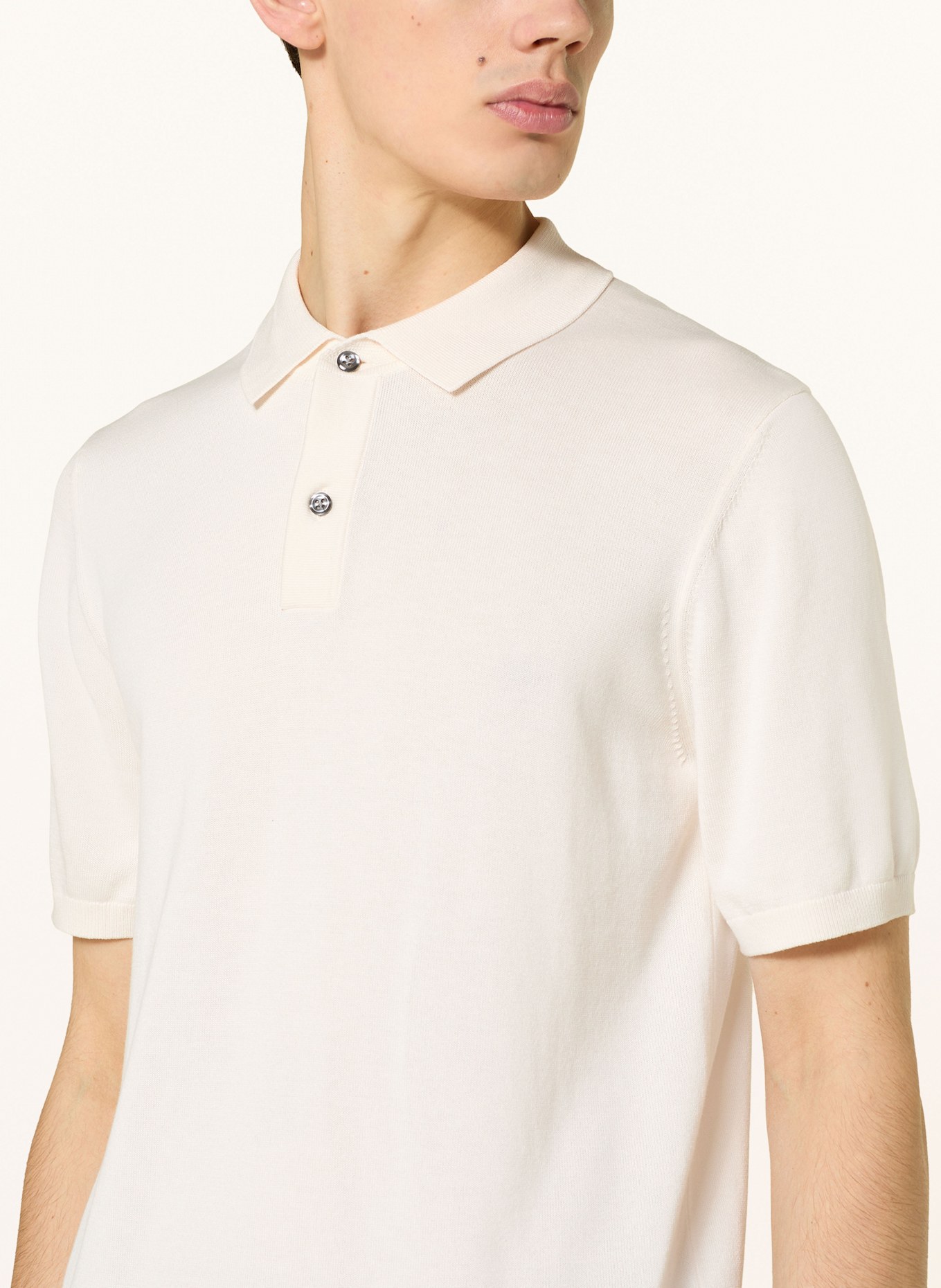 ROY ROBSON Knitted polo shirt: ECRU