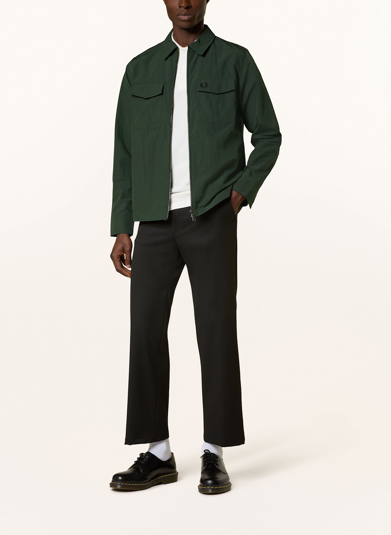 FRED PERRY Overjacket: CIEMNOZIELONY
