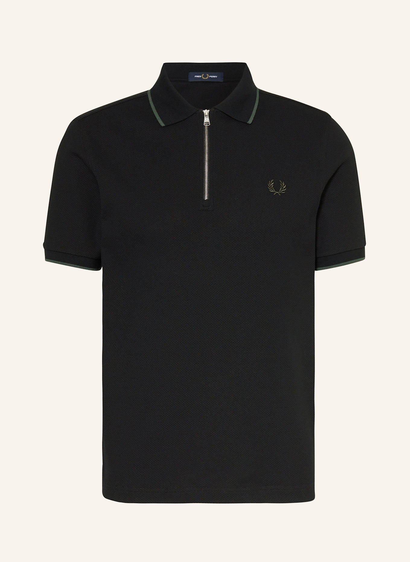 FRED PERRY Piqué-Poloshirt: SCHWARZ