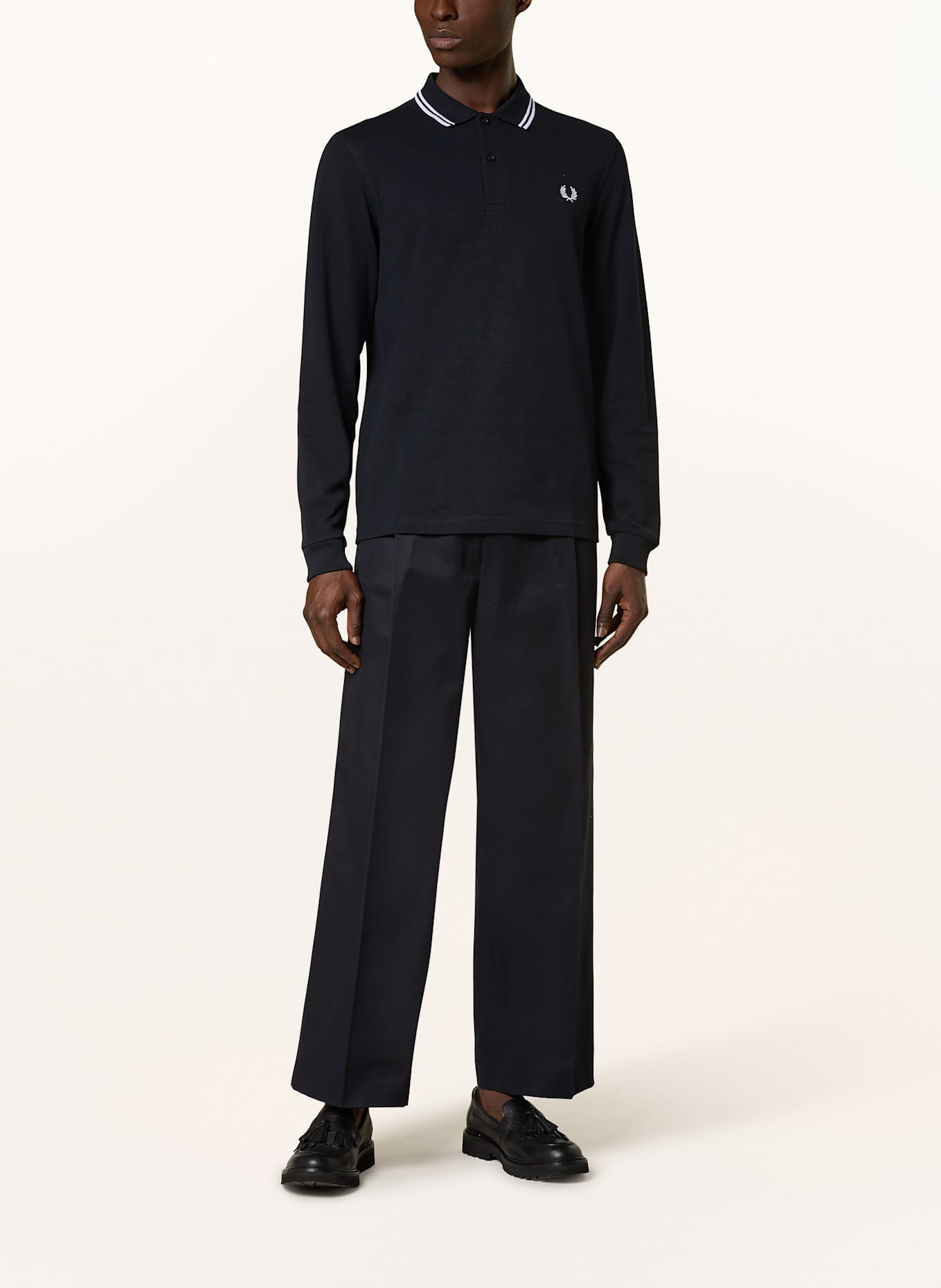 FRED PERRY Piqué polo shirt M3636 regular fit: DARK BLUE / WHITE