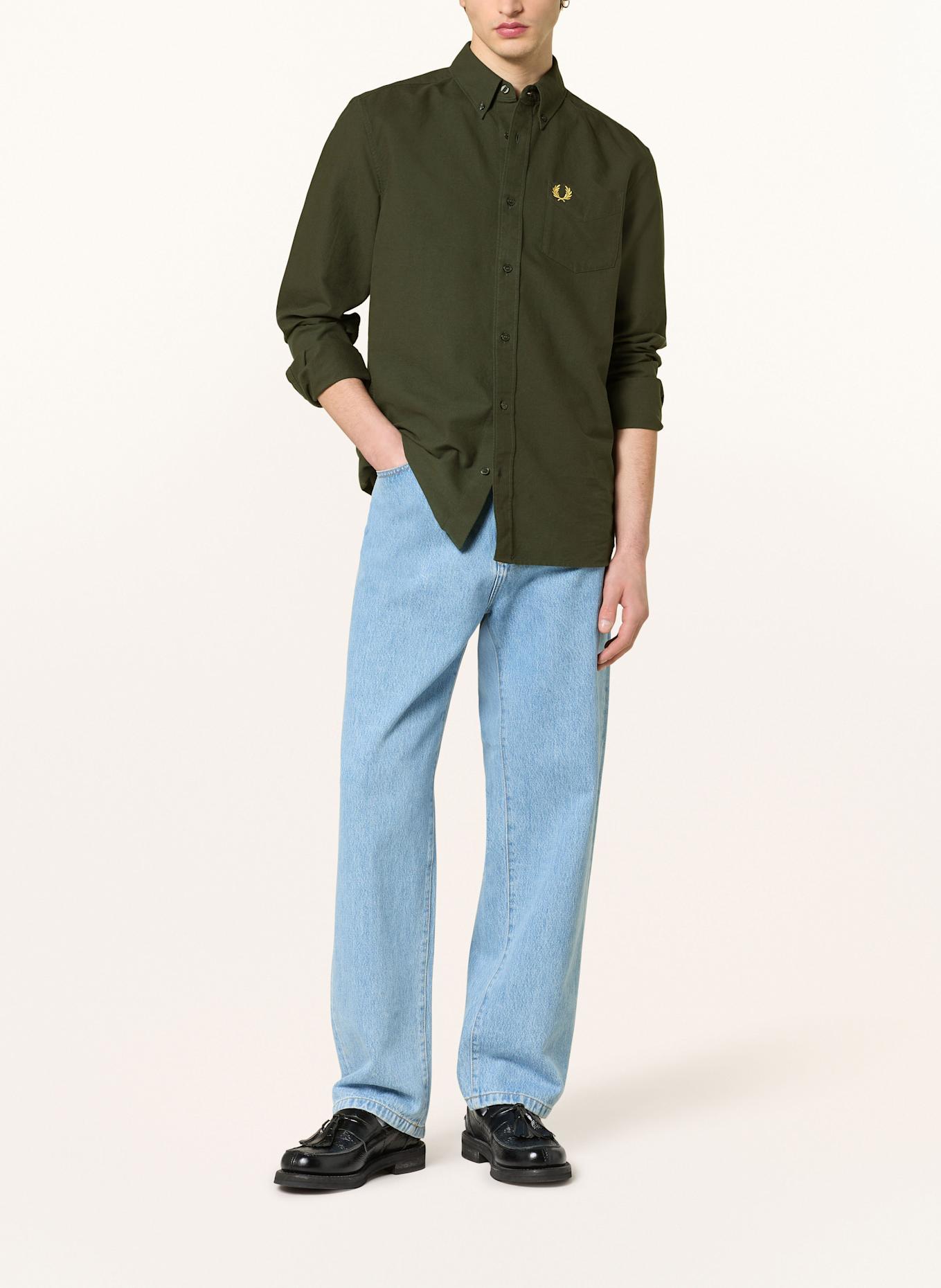 FRED PERRY Hemd Regular Fit: DUNKELGRÜN