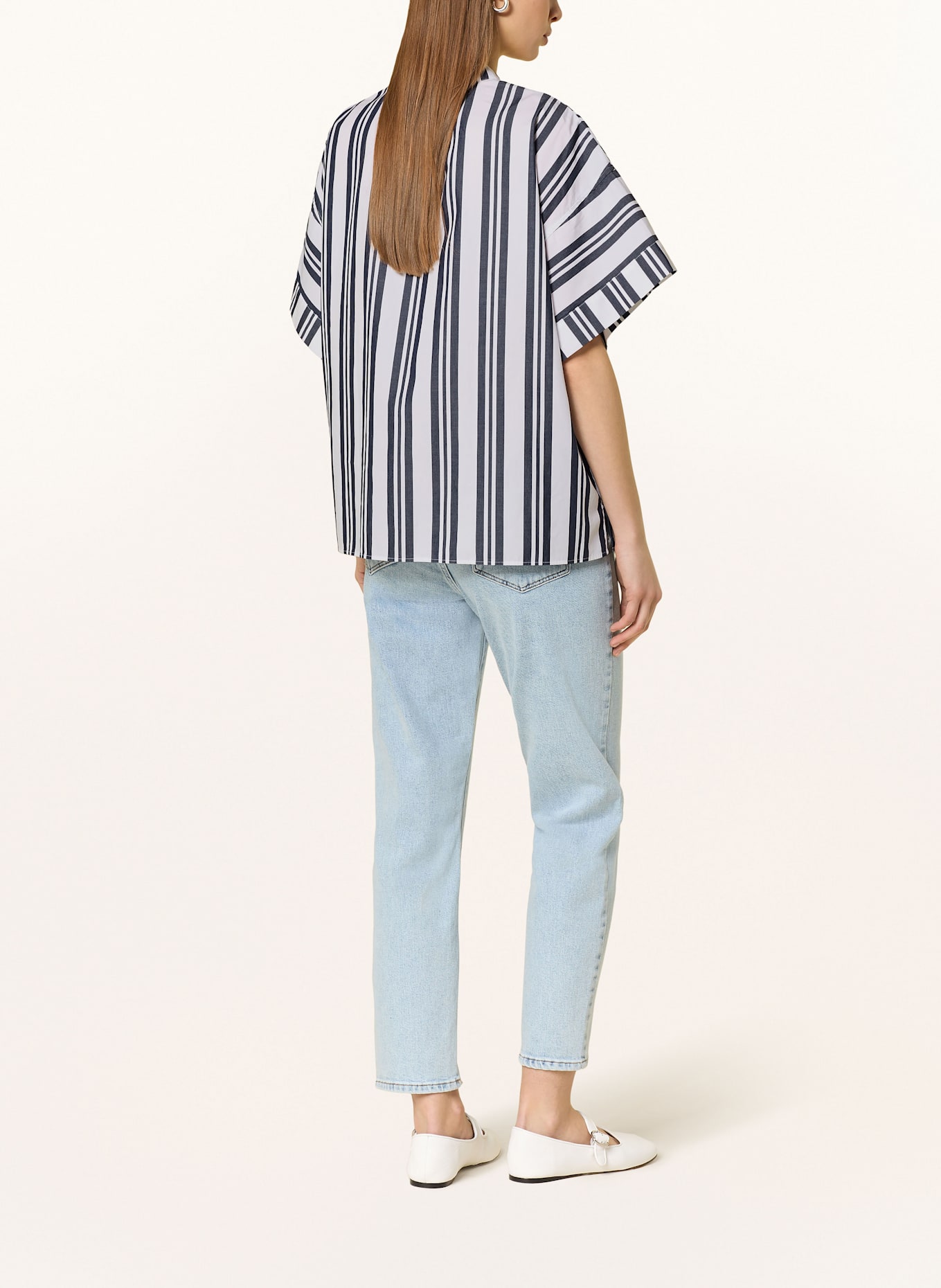 GANT Blusenshirt: DUNKELBLAU/ WEISS