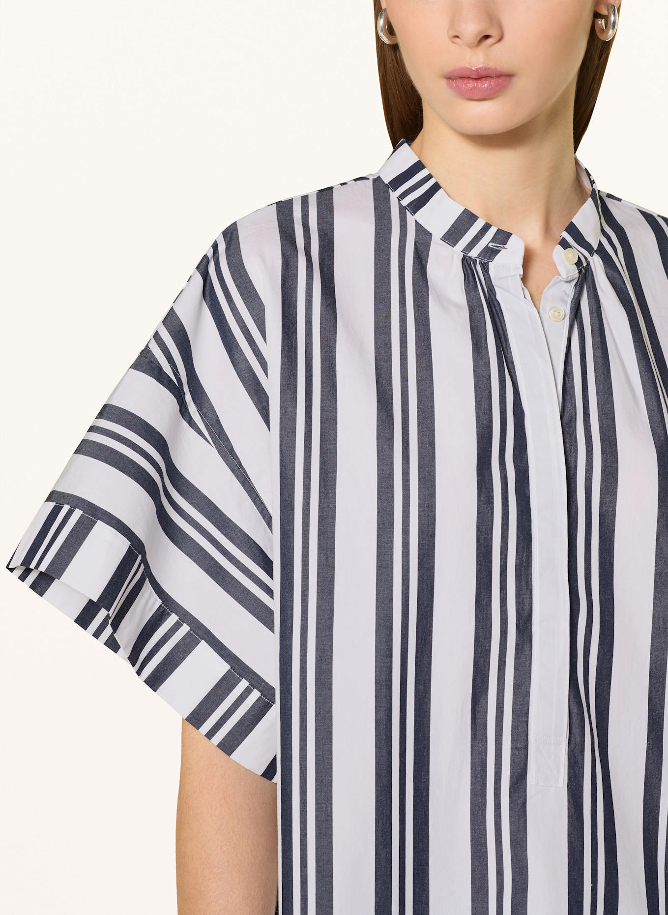 GANT Blusenshirt: DUNKELBLAU/ WEISS