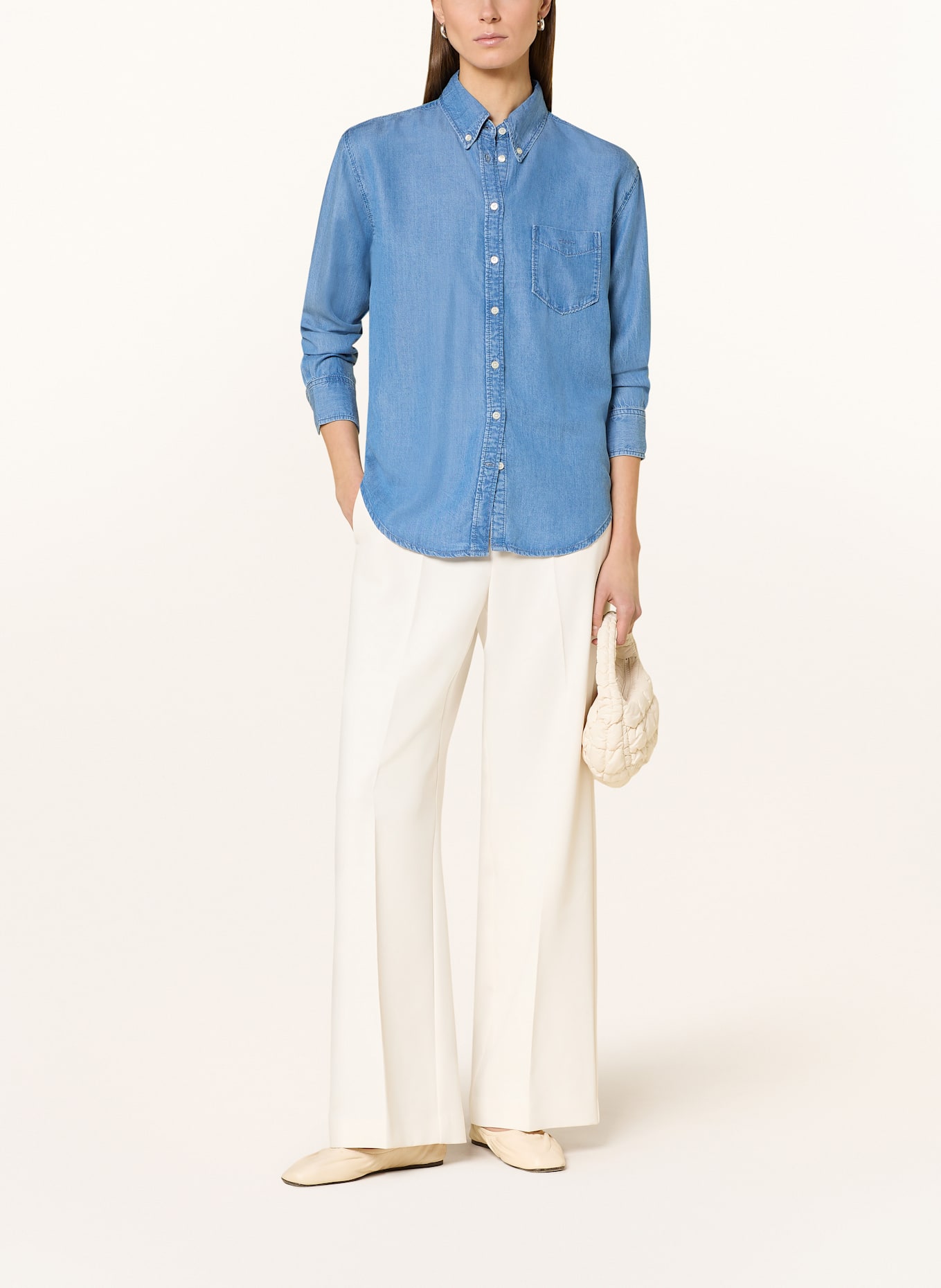 GANT Hemdbluse in Jeansoptik: BLAU