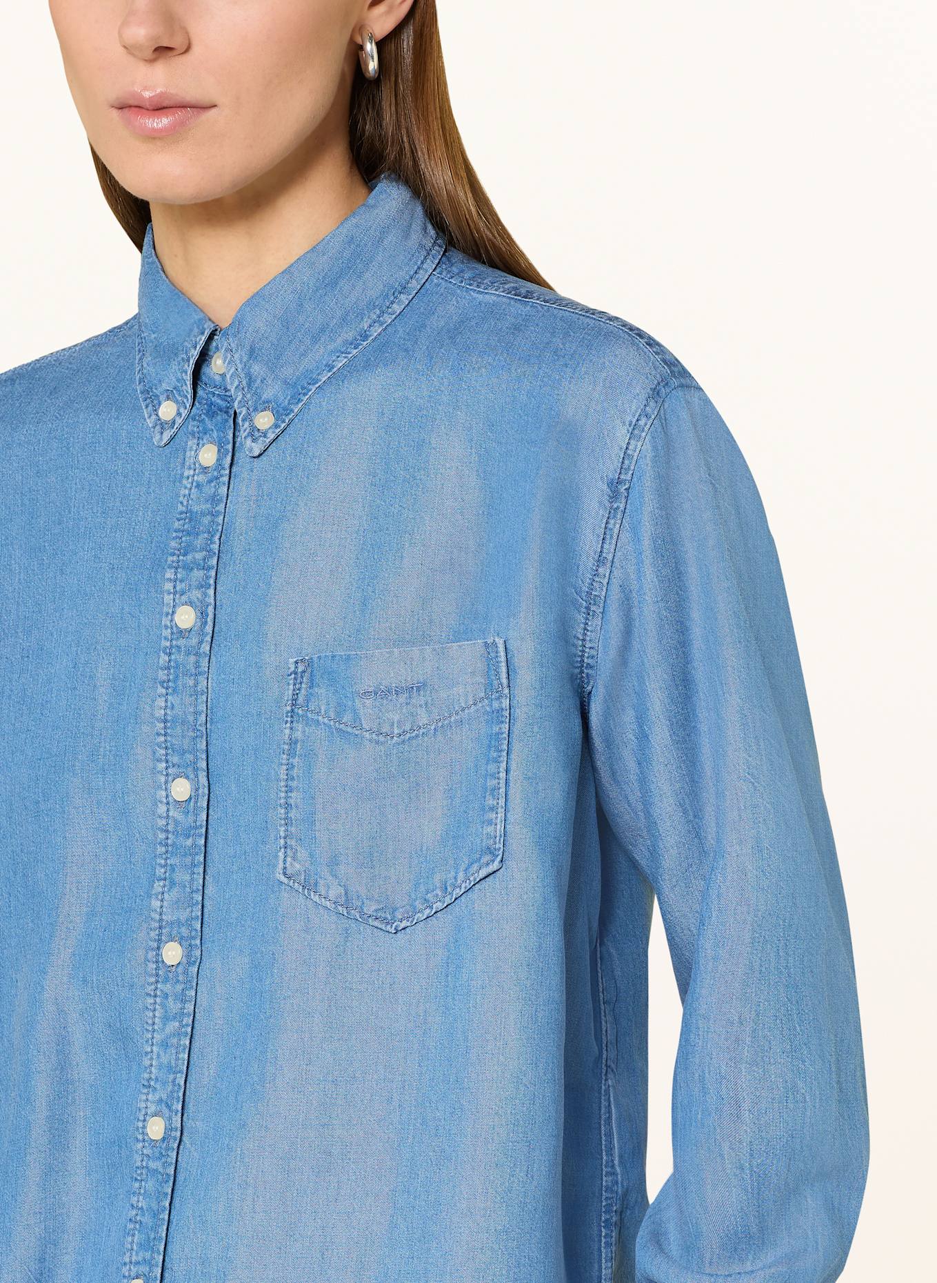 GANT Hemdbluse in Jeansoptik: BLAU
