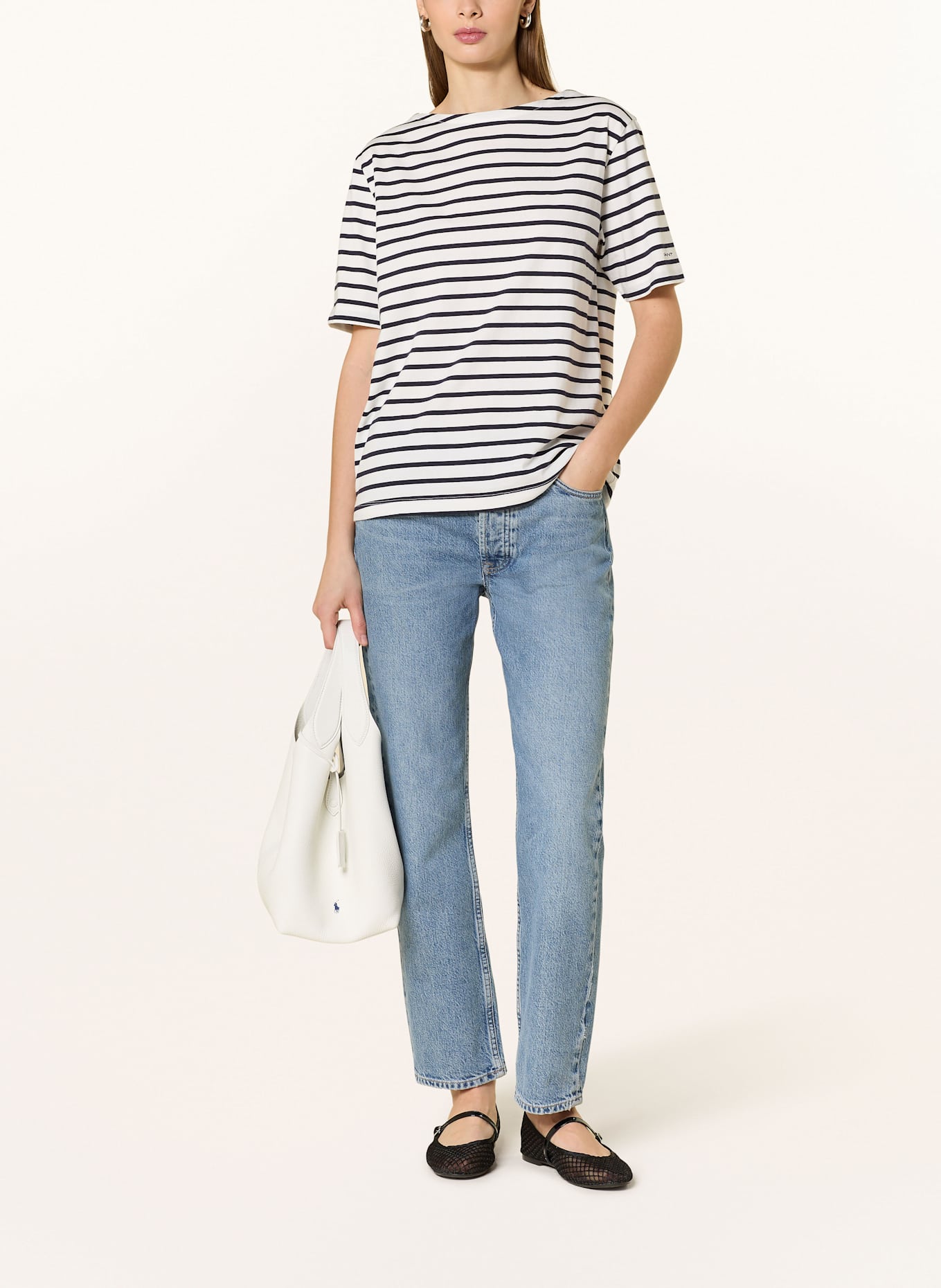 GANT T-Shirt: DUNKELBLAU/ WEISS