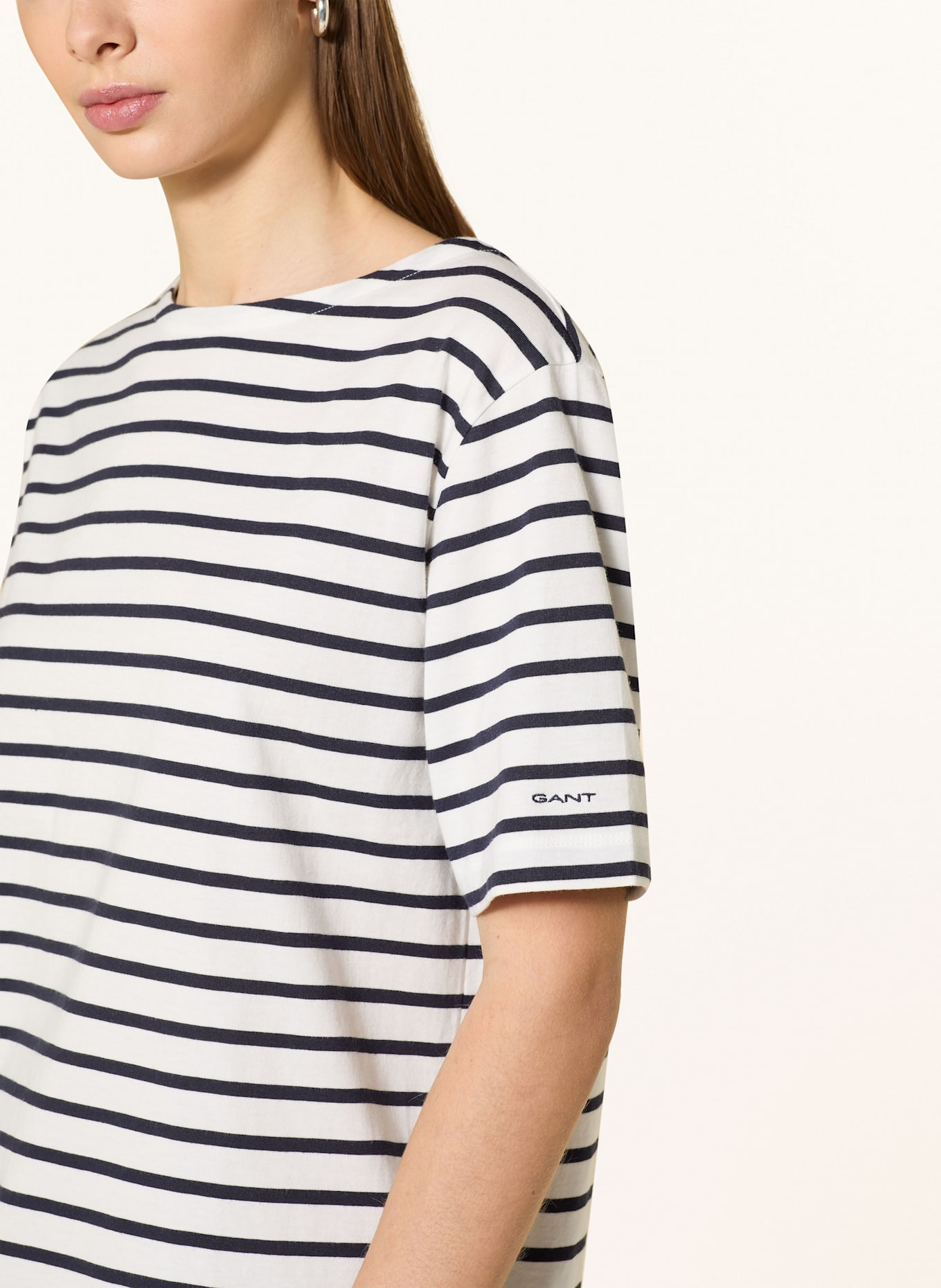 GANT T-Shirt: DUNKELBLAU/ WEISS