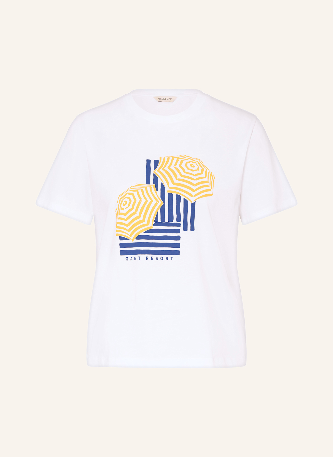 GANT T-Shirt: WEISS/ BLAU/ GELB