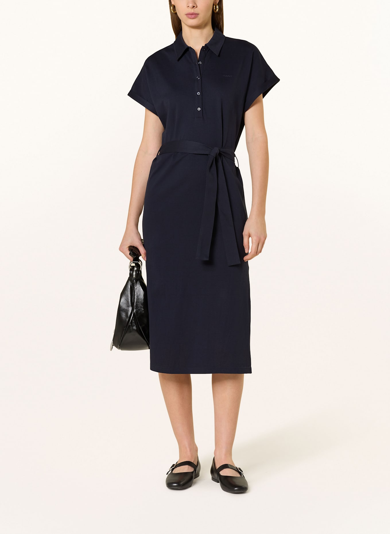 GANT Piqué-Polokleid: DUNKELBLAU