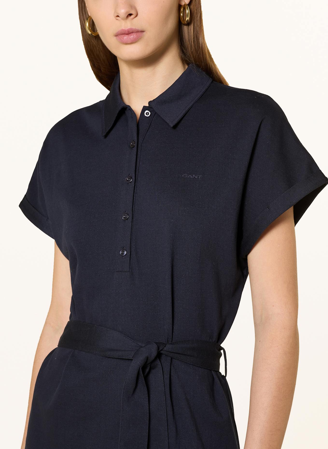 GANT Piqué-Polokleid: DUNKELBLAU