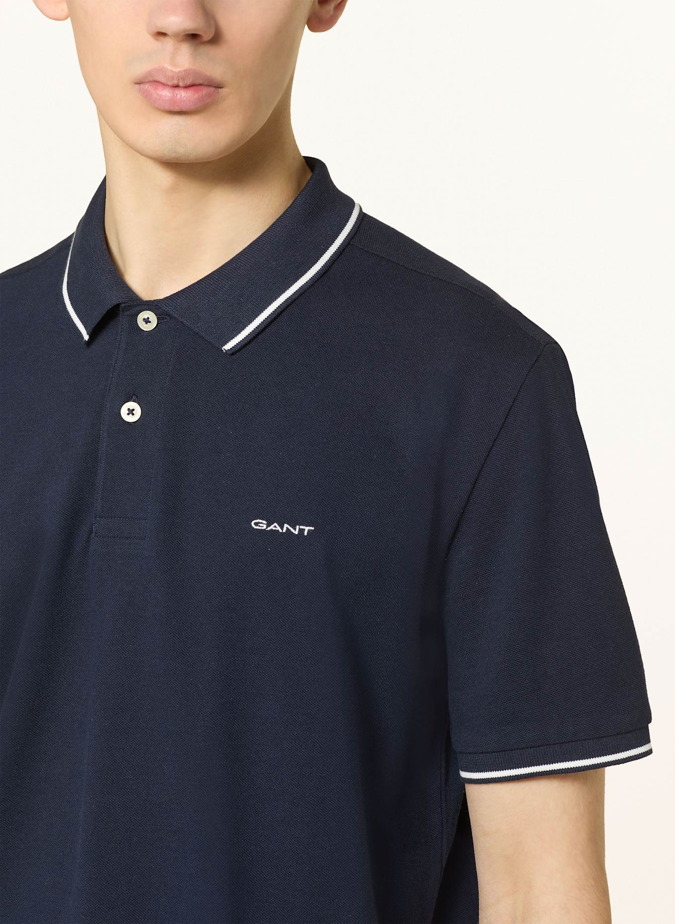 GANT Piqué-Poloshirt: DUNKELBLAU