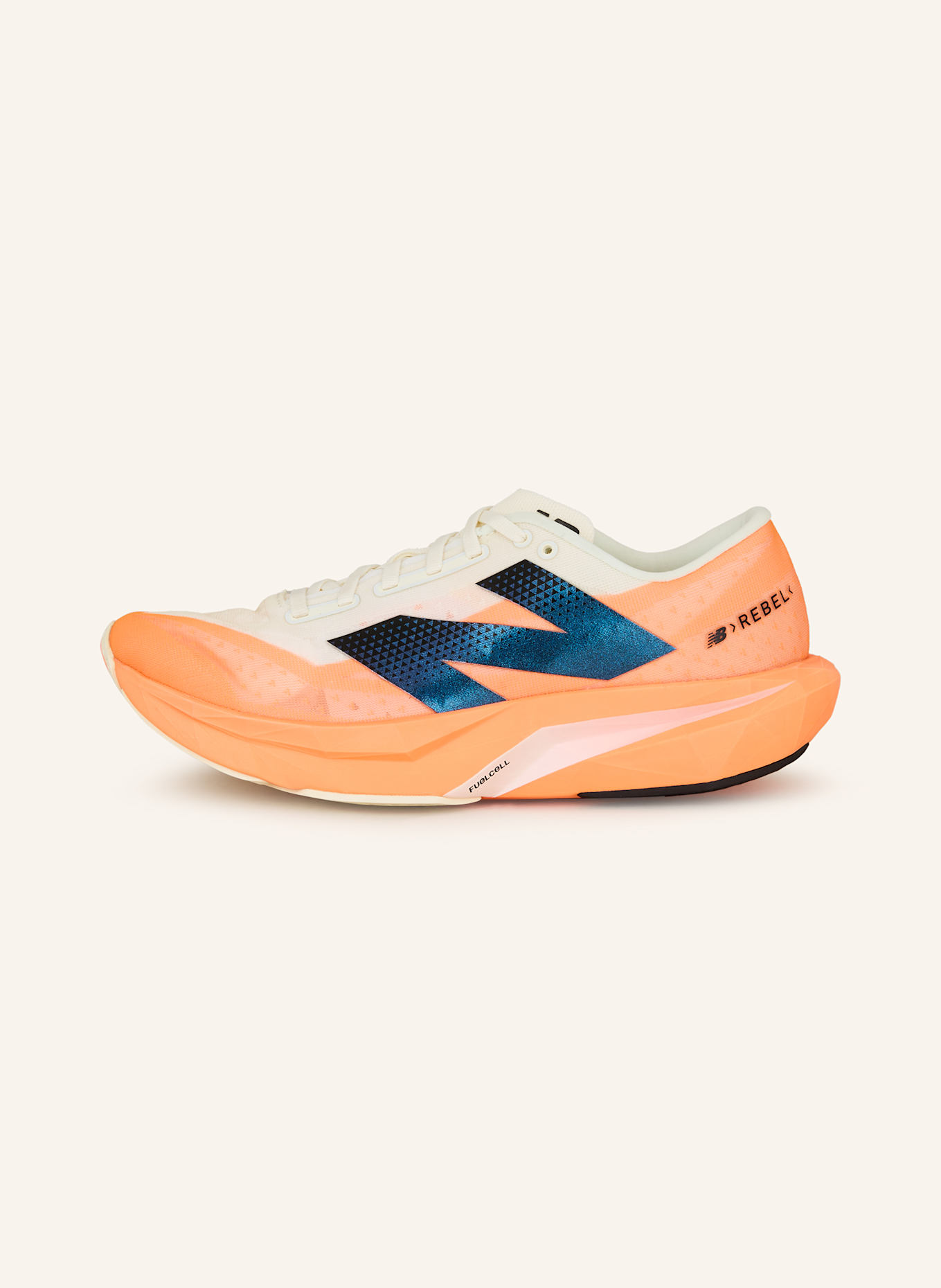 new balance Laufschuhe FULLCELL REBEL V4: WEISS/ NEONORANGE
