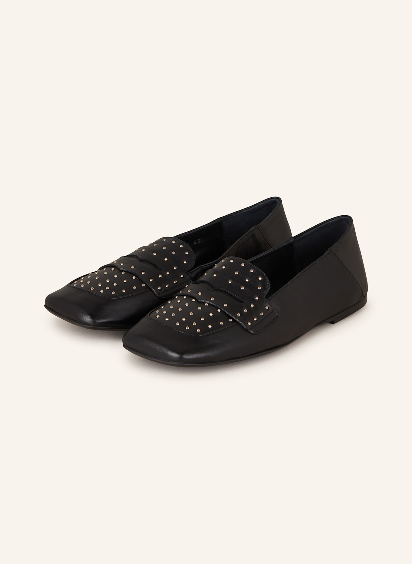 AGL Penny-Loafer CERAMIC STUDS: SCHWARZ