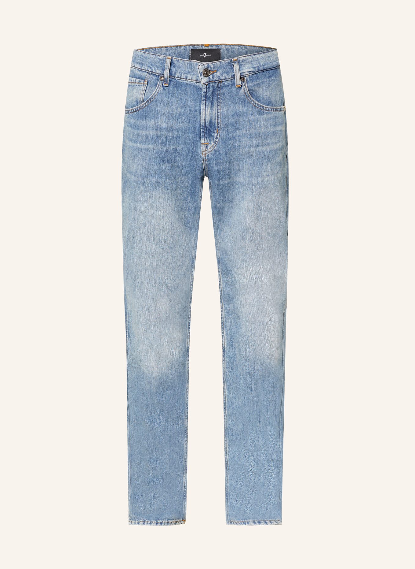 7 for all mankind Jeans THE STRAIGHT STATION Straight fit with linen: Station light BLUE