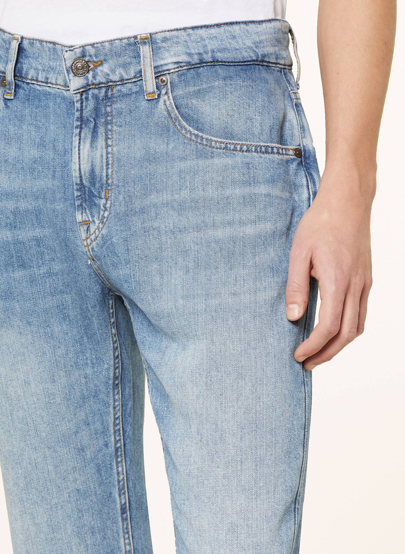 7 for all mankind Jeans THE STRAIGHT STATION Straight fit with linen: Station light BLUE