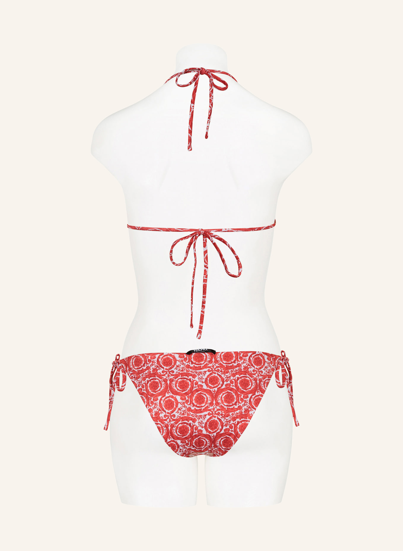 VERSACE Triangel-Bikini-Hose zum Wenden: ROT / WEISS