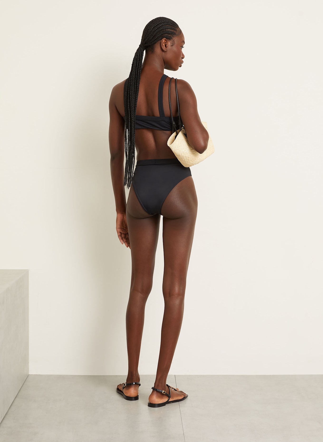 VERSACE High-Neck-Bikini-Top: SCHWARZ