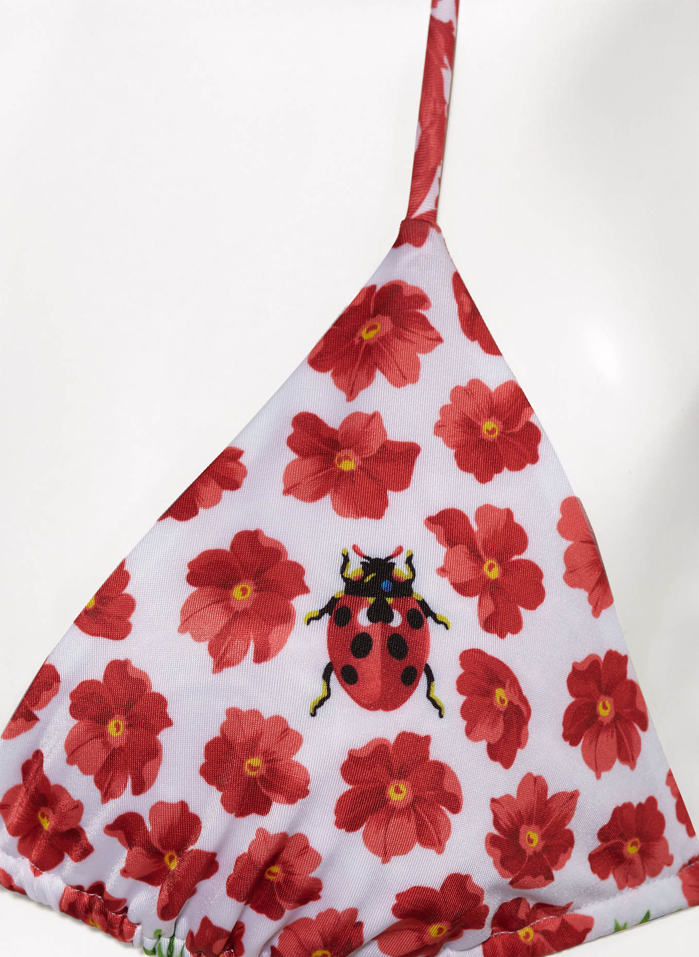 VERSACE Triangel-Bikini-Top zum Wenden: ROT / WEISS