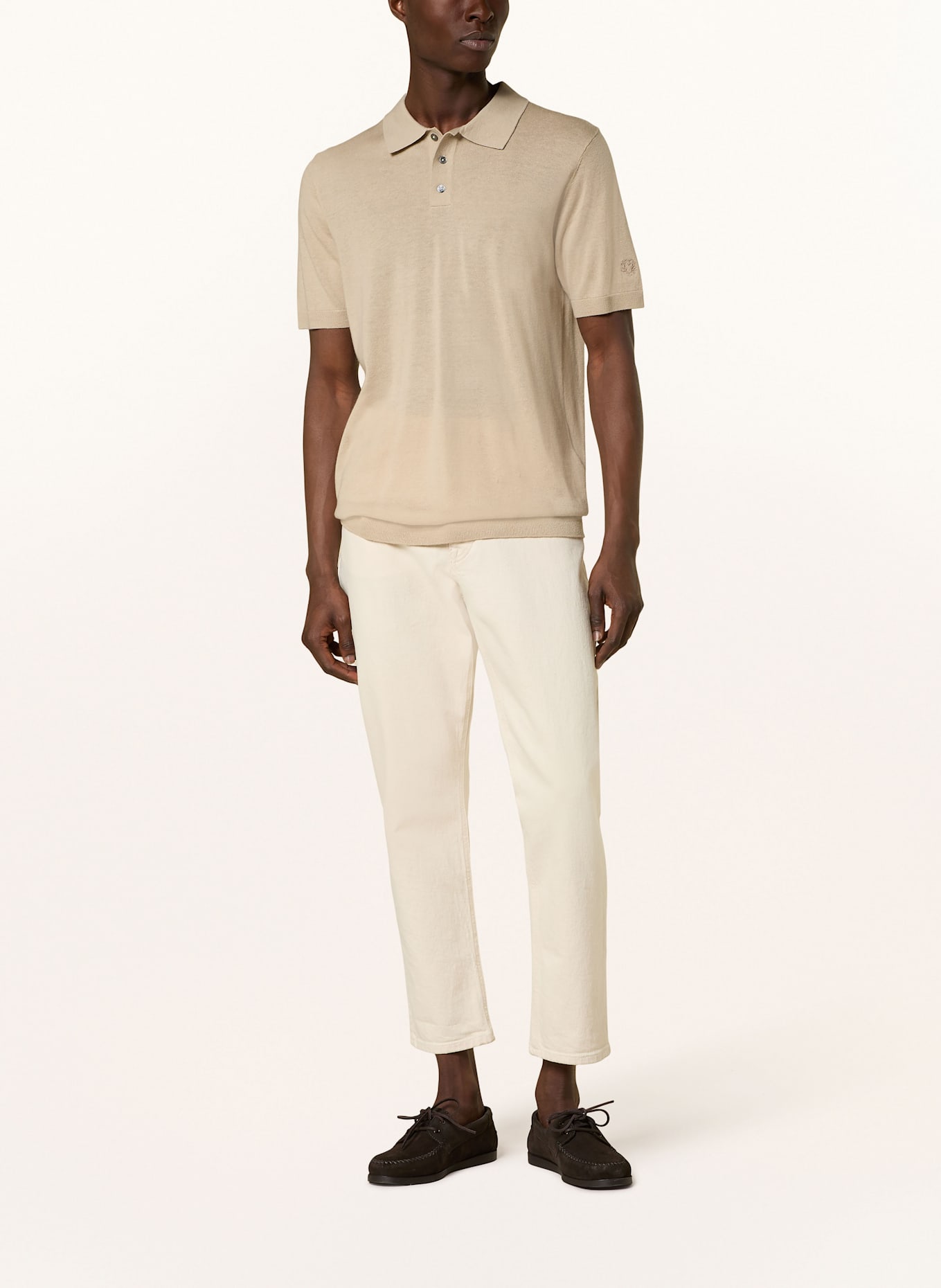 MOS MOSH Gallery Strick-Poloshirt MMGADAM: HELLBRAUN