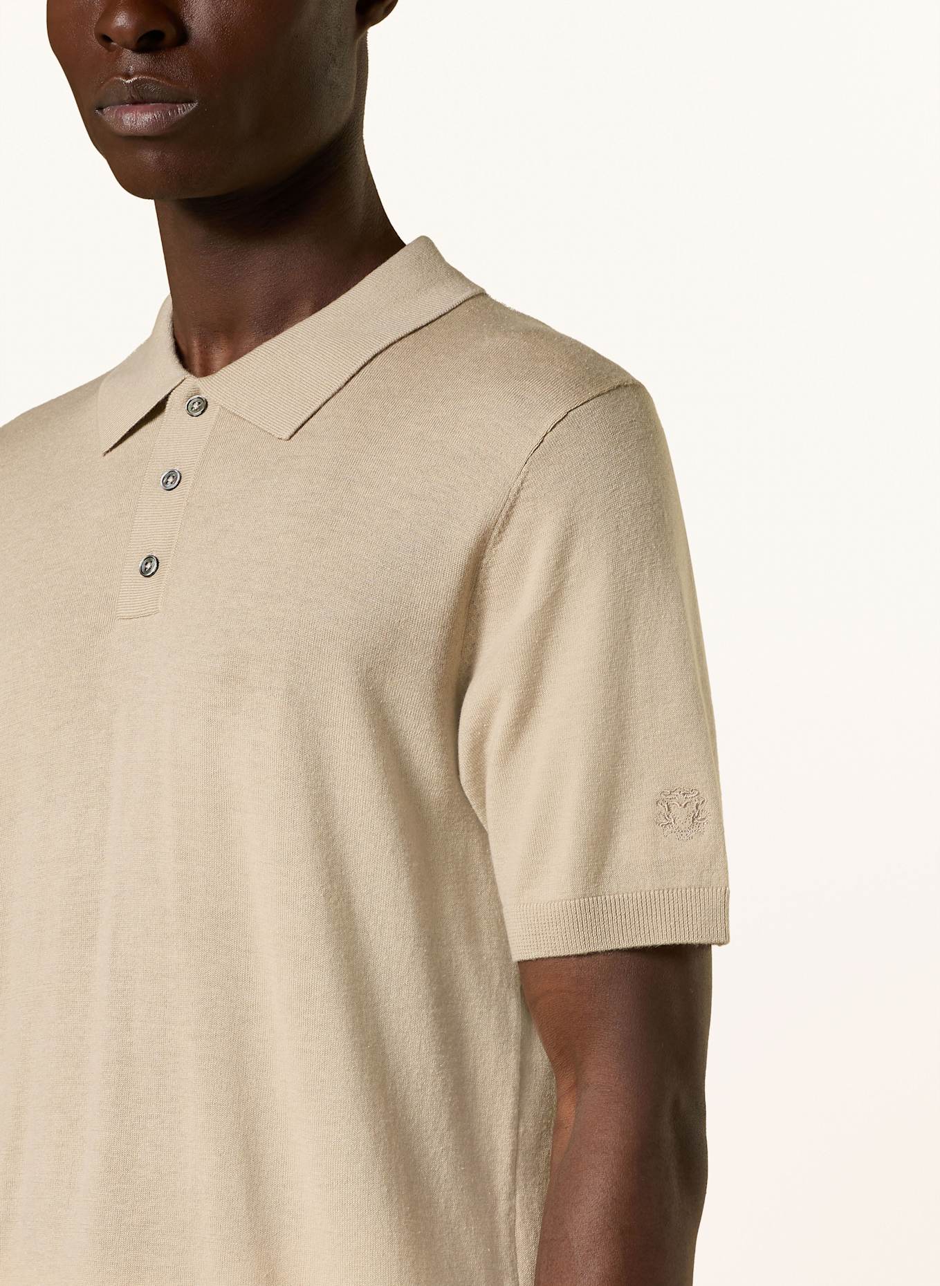 MOS MOSH Gallery Strick-Poloshirt MMGADAM: HELLBRAUN