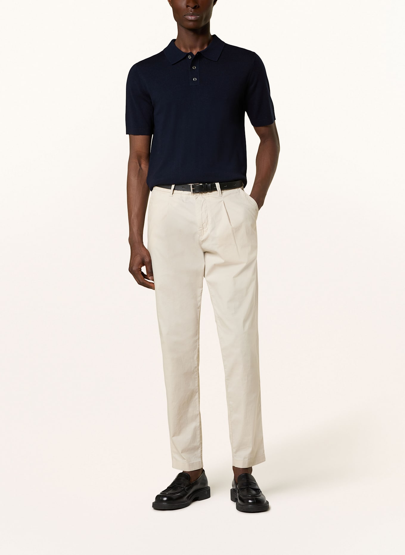 MOS MOSH Gallery Strick-Poloshirt MMGADAM: DUNKELBLAU