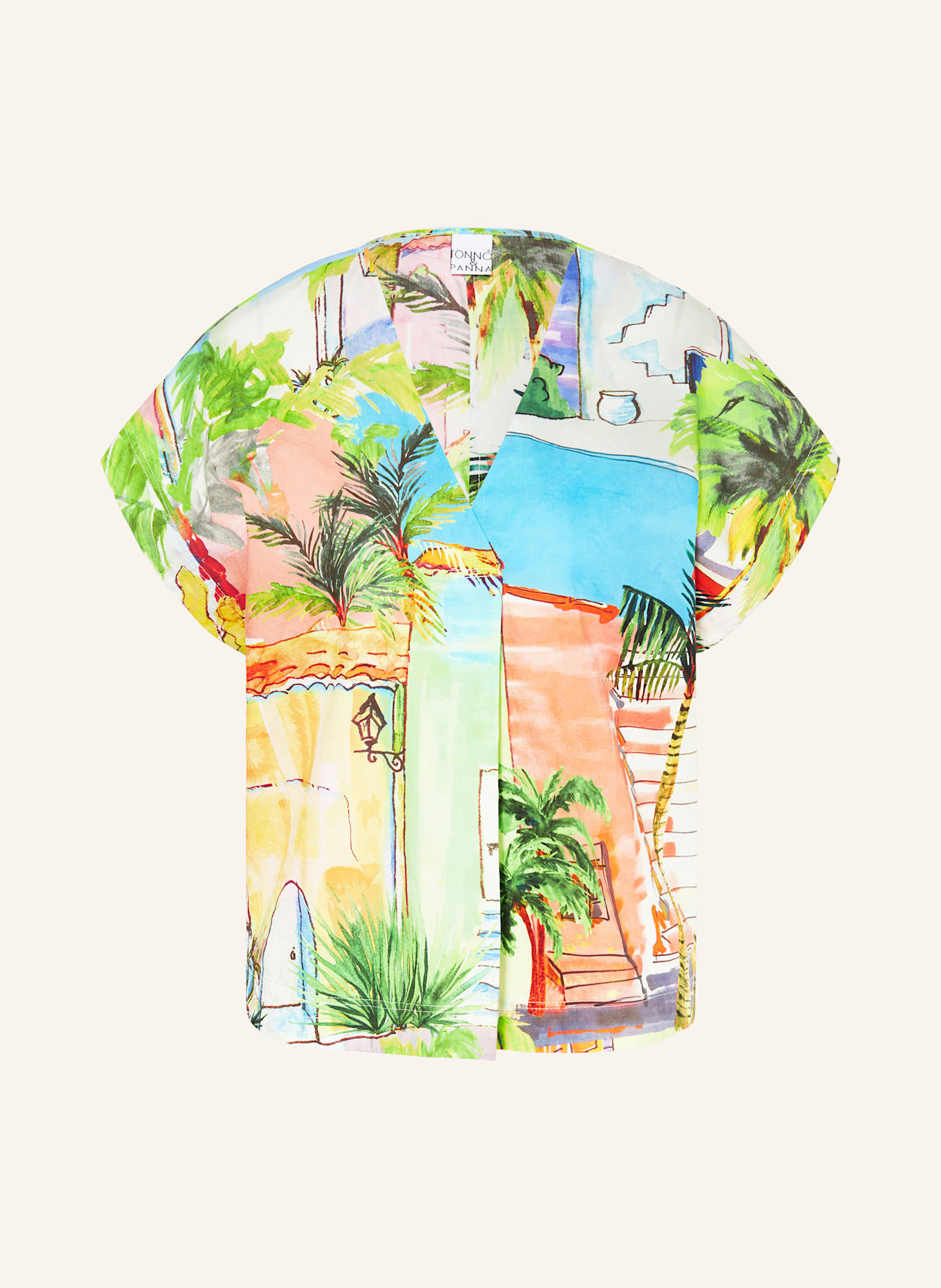 TONNO & PANNA Blusenshirt: BLAU / GRÜN / GELB