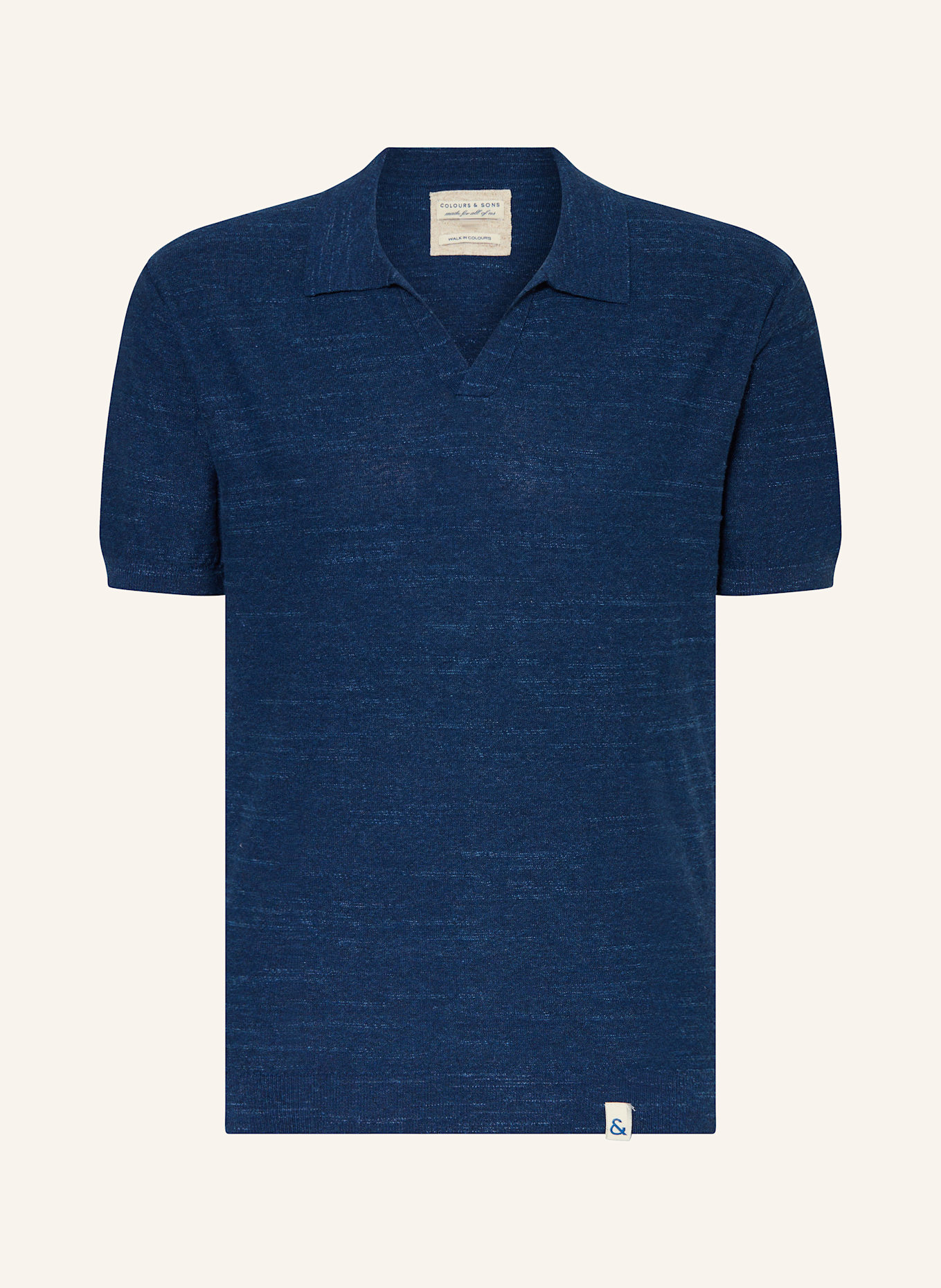 COLOURS & SONS Strick-Poloshirt: DUNKELBLAU
