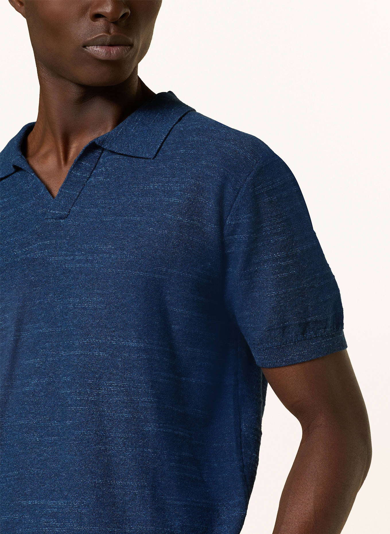 COLOURS & SONS Strick-Poloshirt: DUNKELBLAU