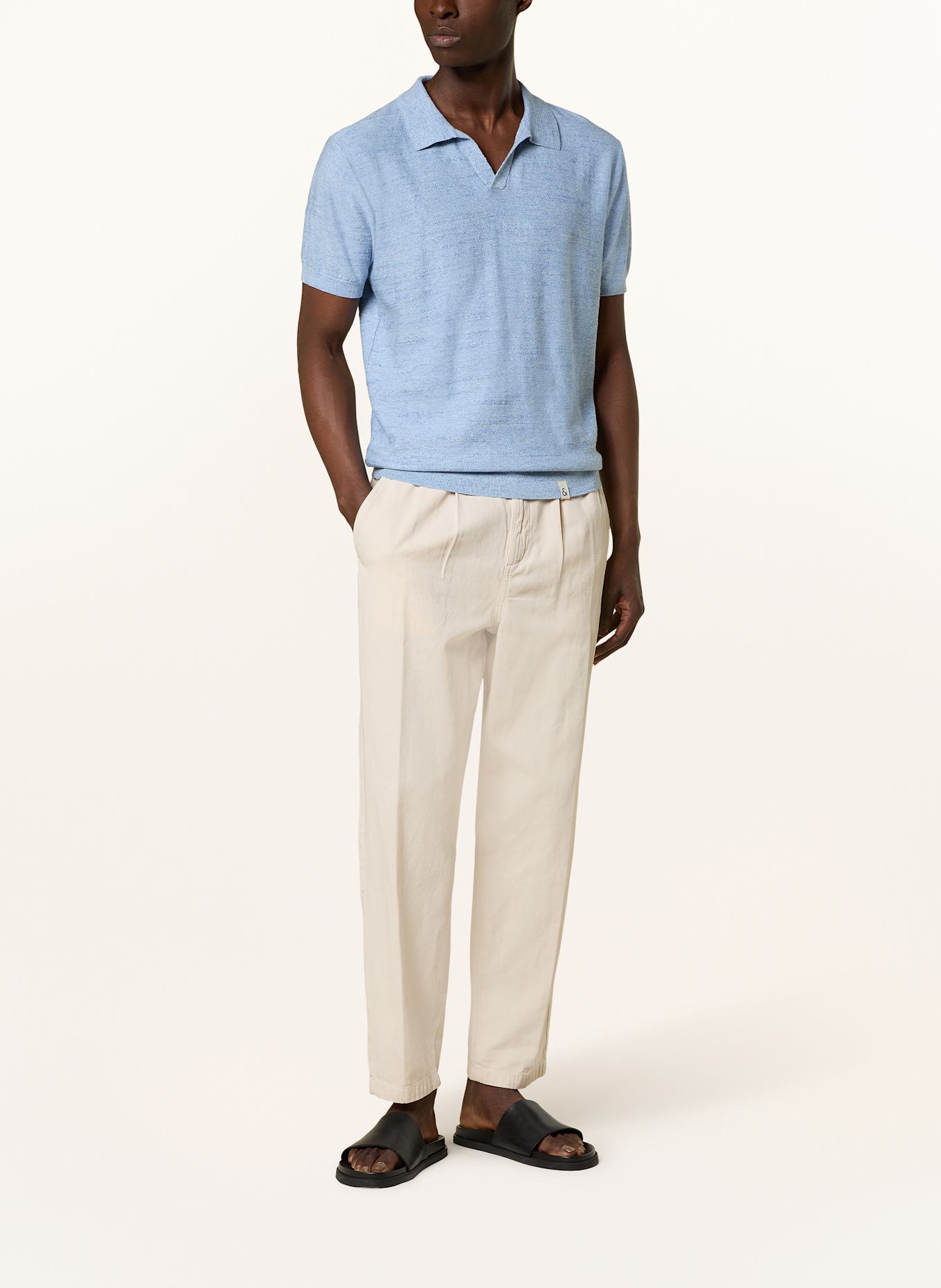 COLOURS & SONS Úpletová polokošile: MODRÁ