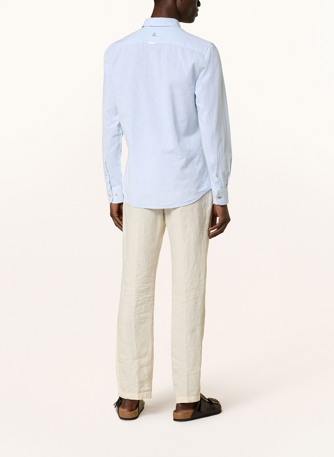 COLOURS & SONS Koszula slim fit z dodatkiem lnu: JASNONIEBIESKI