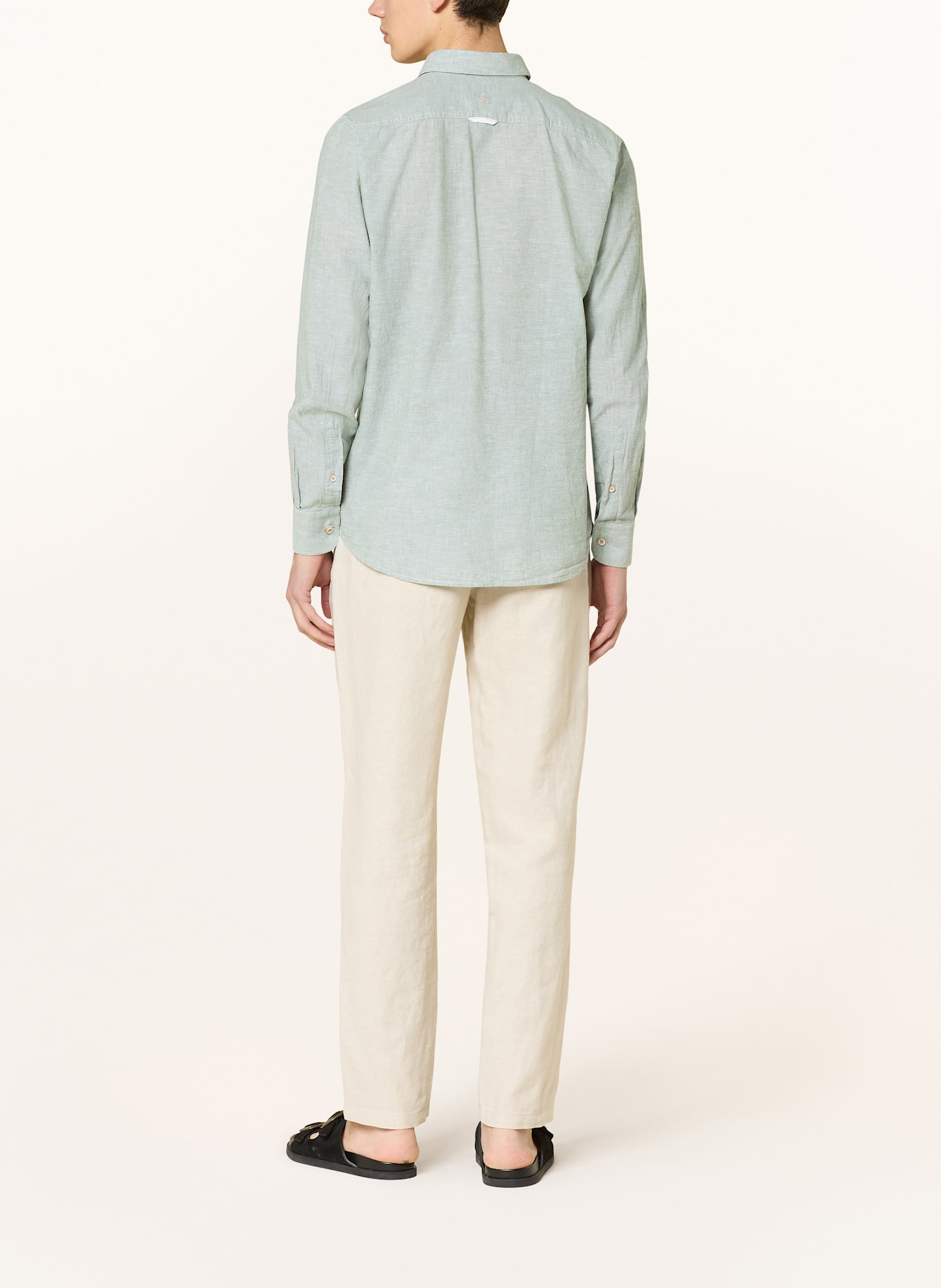 COLOURS & SONS Hemd Slim Fit mit Leinen: HELLGRÜN