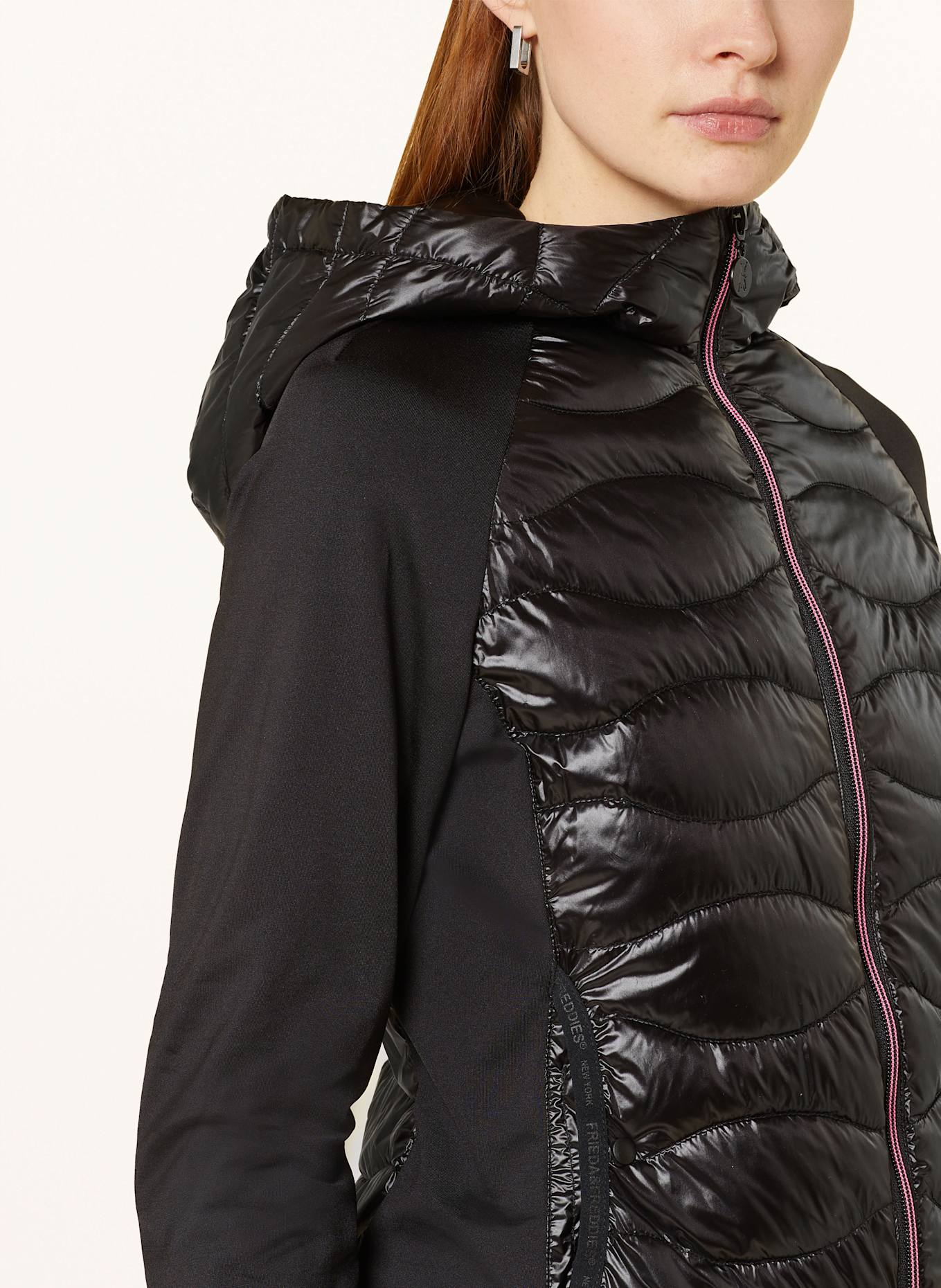 FRIEDA & FREDDIES Steppjacke DAVY im Materialmix: SCHWARZ