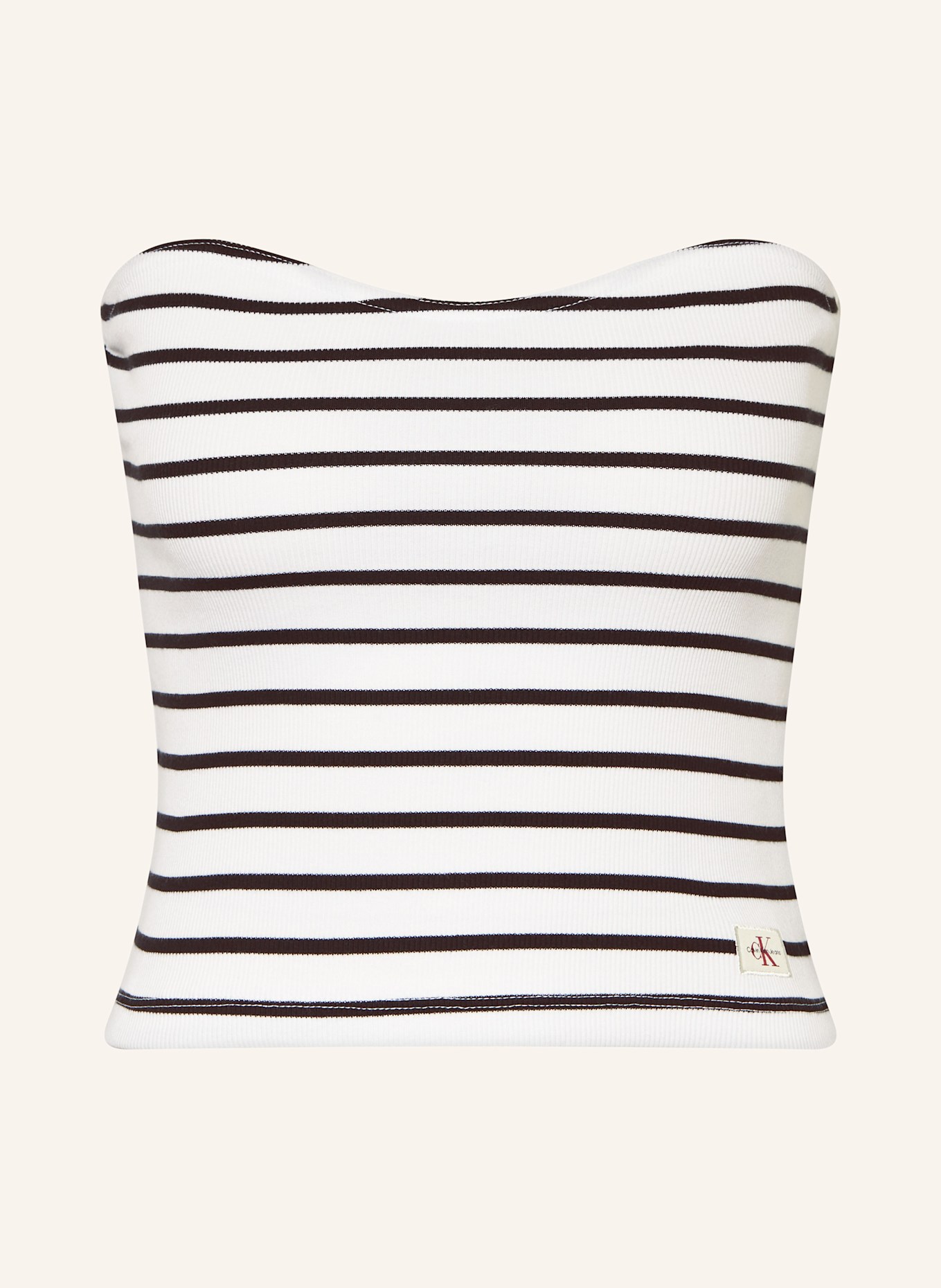 Calvin Klein Jeans Off-Shoulder-Top: WEISS / SCHWARZ