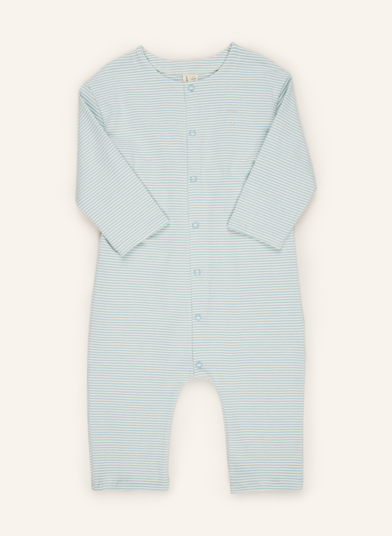 GRAY LABEL Jersey-Strampler: CREME / HELLBLAU