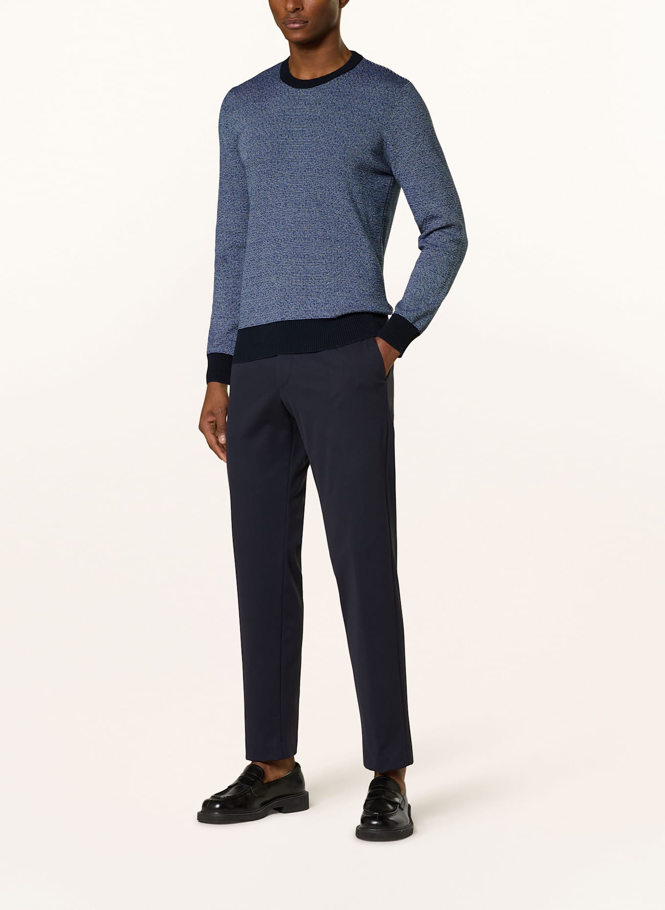 MAERZ MUENCHEN Pullover: BLAU/ DUNKELBLAU