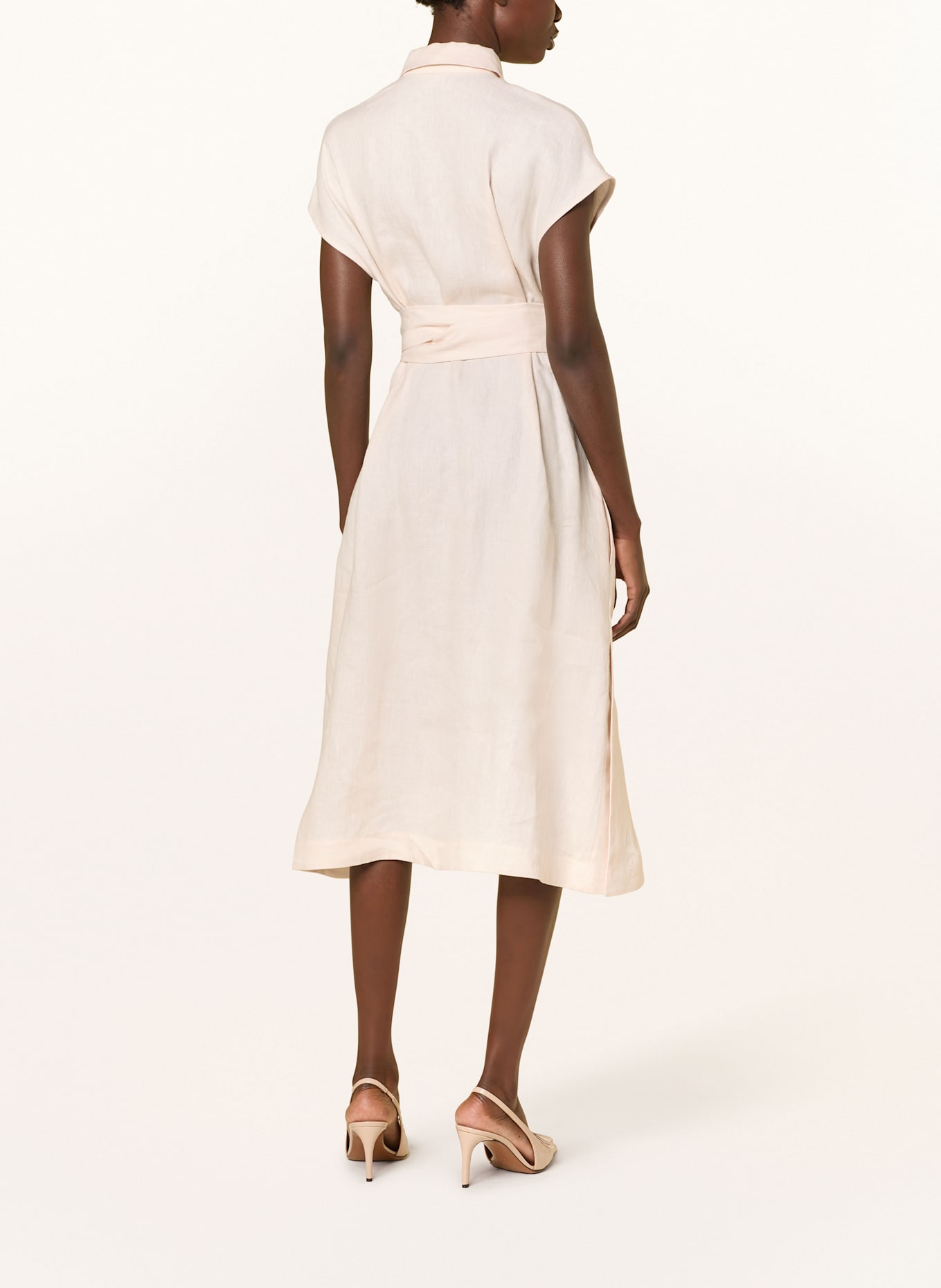 SLY 010 Hemdblusenkleid KAREENA aus Leinen: NUDE