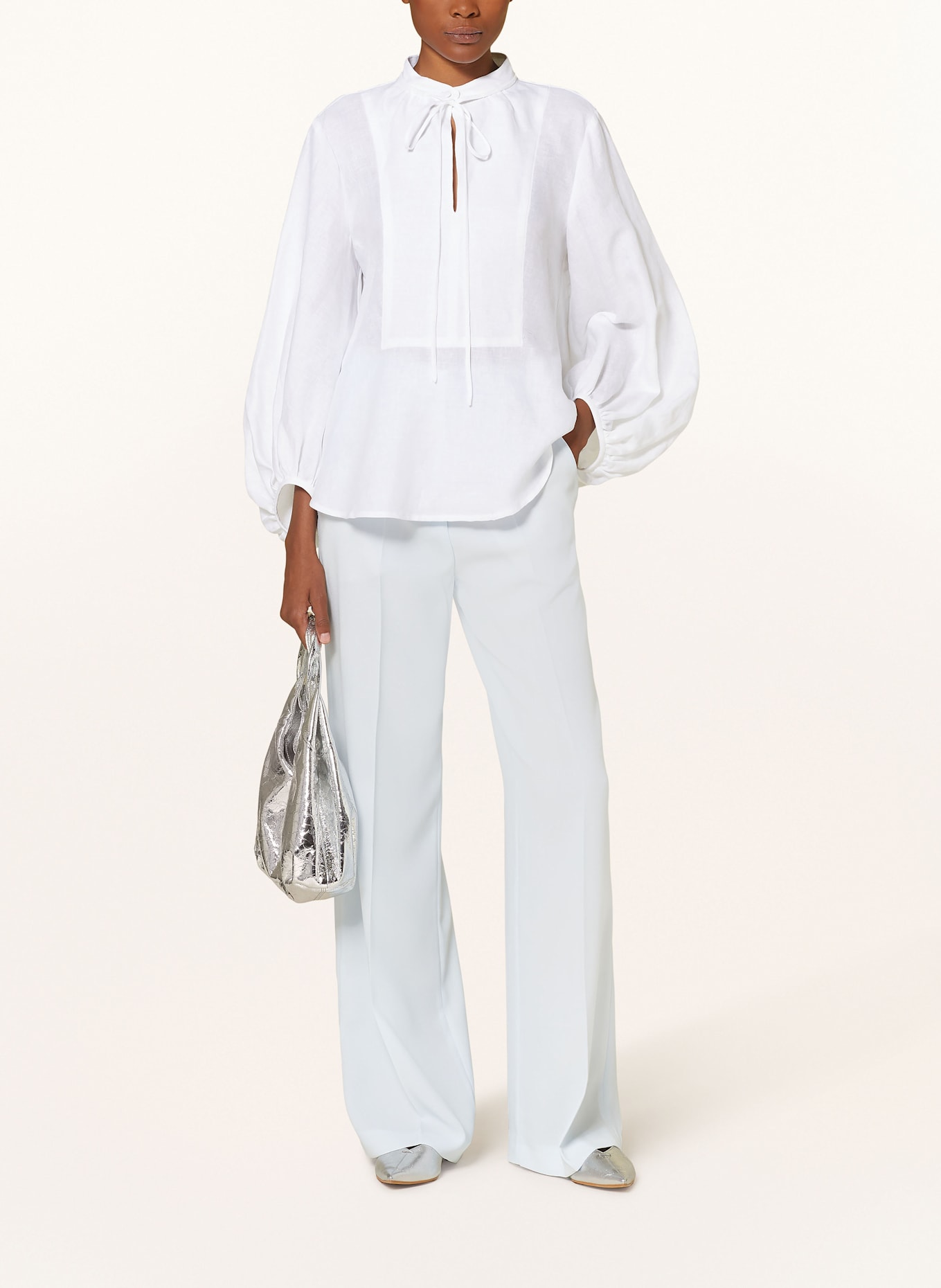 SLY 010 LORI linen shirt blouse: WHITE