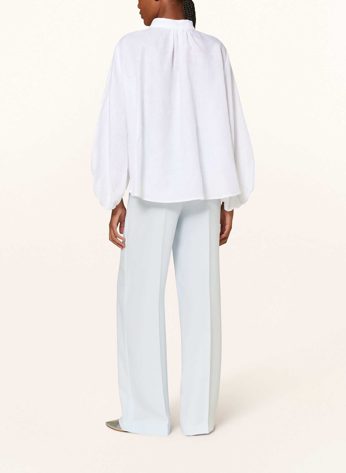 SLY 010 LORI linen shirt blouse: WHITE