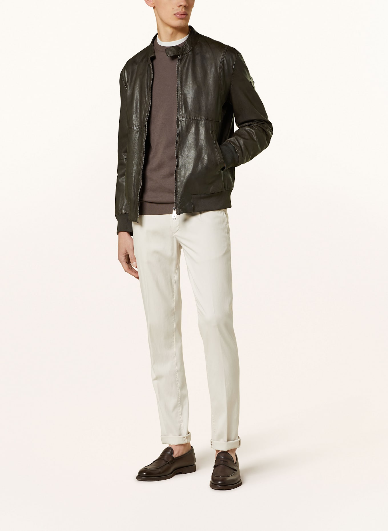 PEUTEREY Lederblouson TUREIA: DUNKELBRAUN
