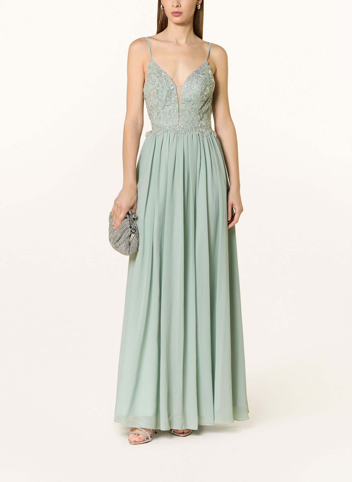 Hey Kyla Abendkleid mit Spitze und Schmuckperlen: MINT