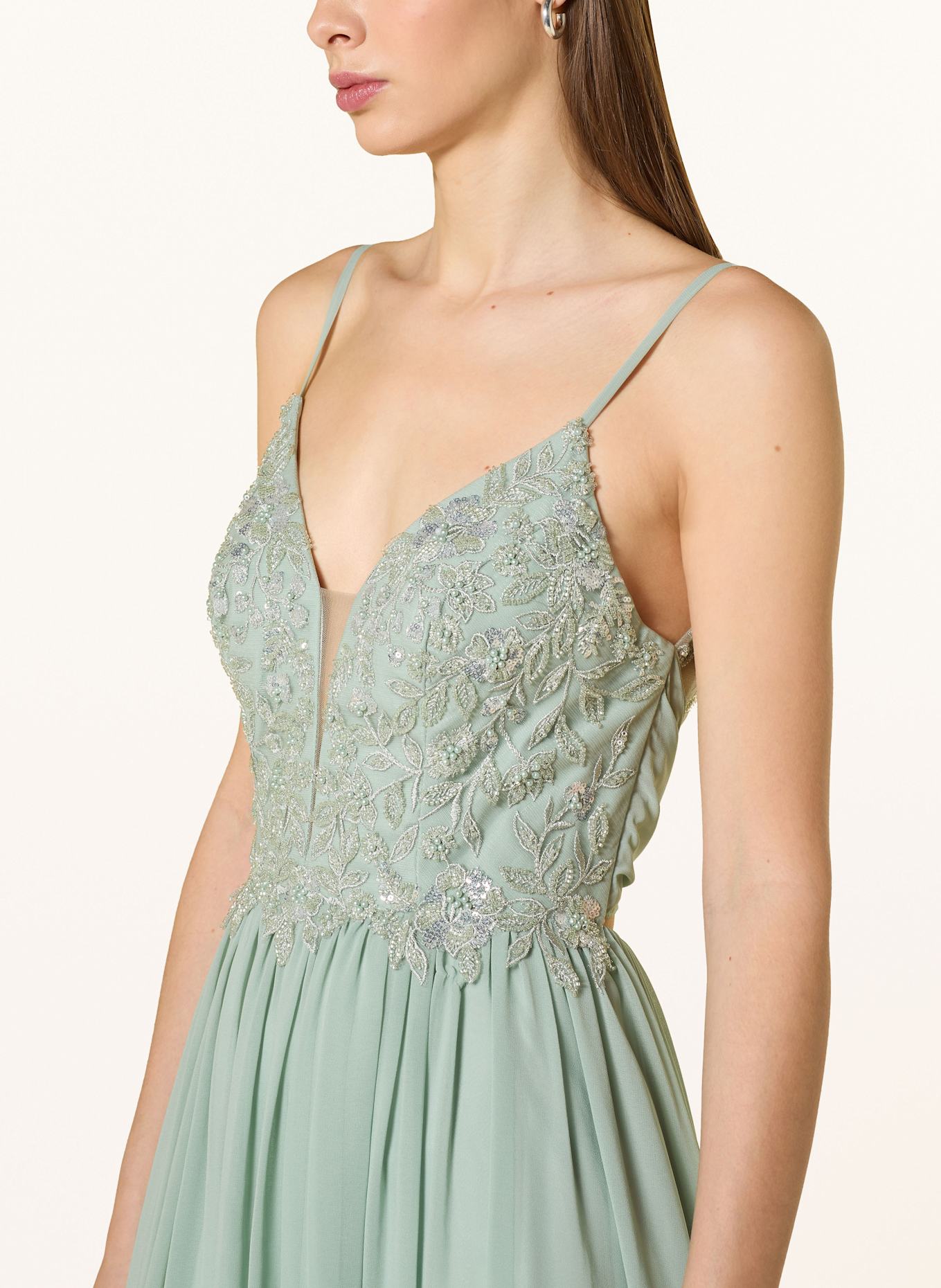 Hey Kyla Abendkleid mit Spitze und Schmuckperlen: MINT