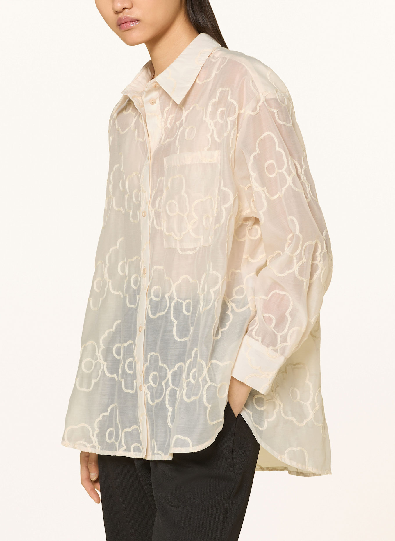 Y.A.S. Oversized-Hemdbluse: CREME