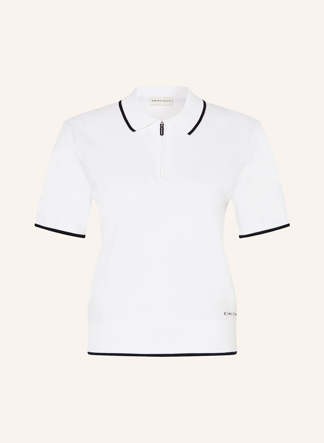 RÖHNISCH Strick-Poloshirt: WEISS