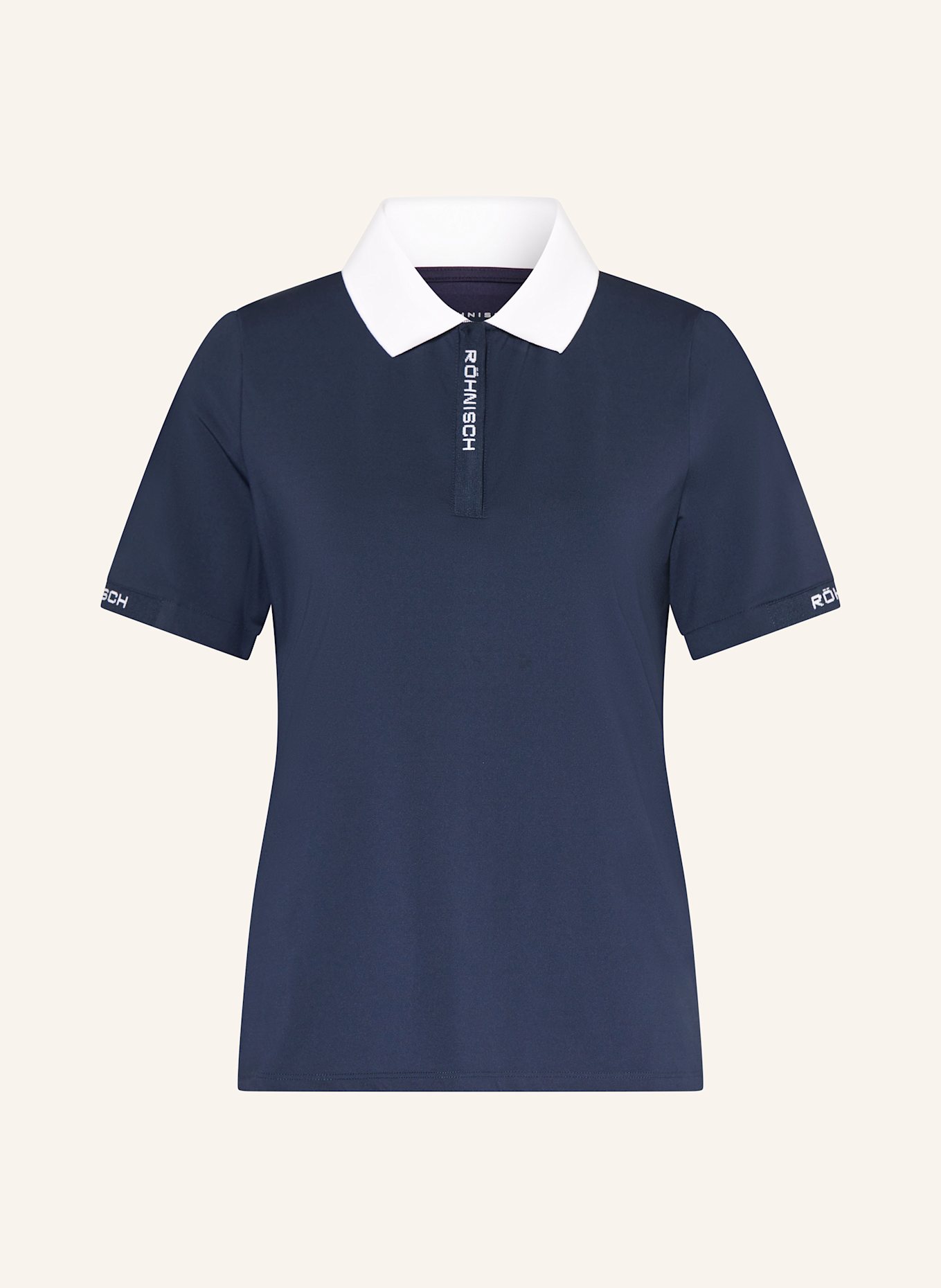 RÖHNISCH Funktions-Poloshirt ABBY: DUNKELBLAU/ WEISS