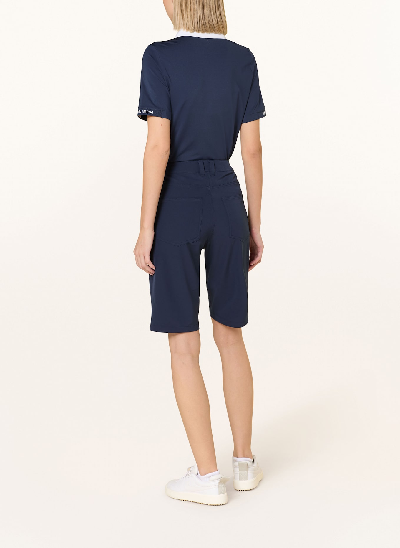 RÖHNISCH Funktions-Poloshirt ABBY: DUNKELBLAU/ WEISS